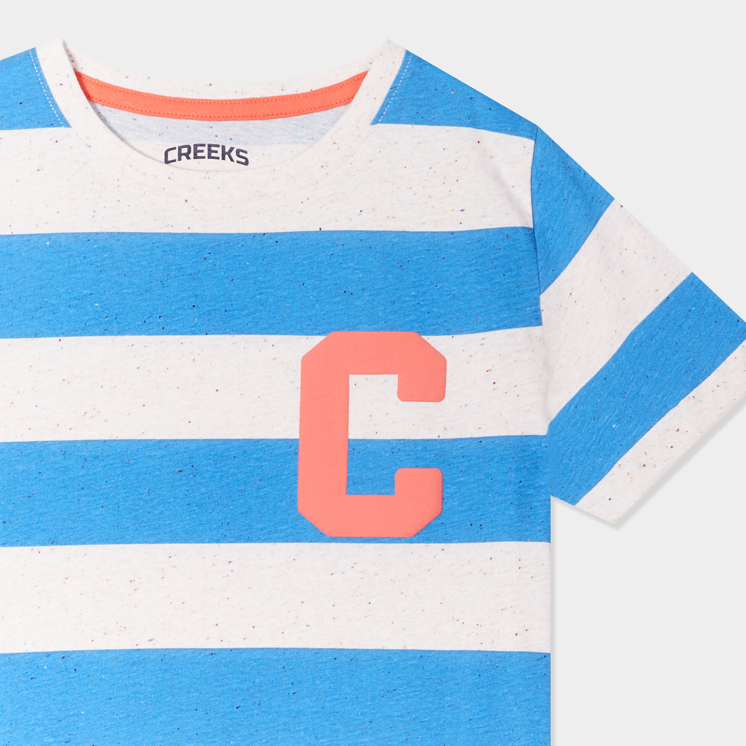T-shirt col rond manches courtes Creeks bleu electrique garçon