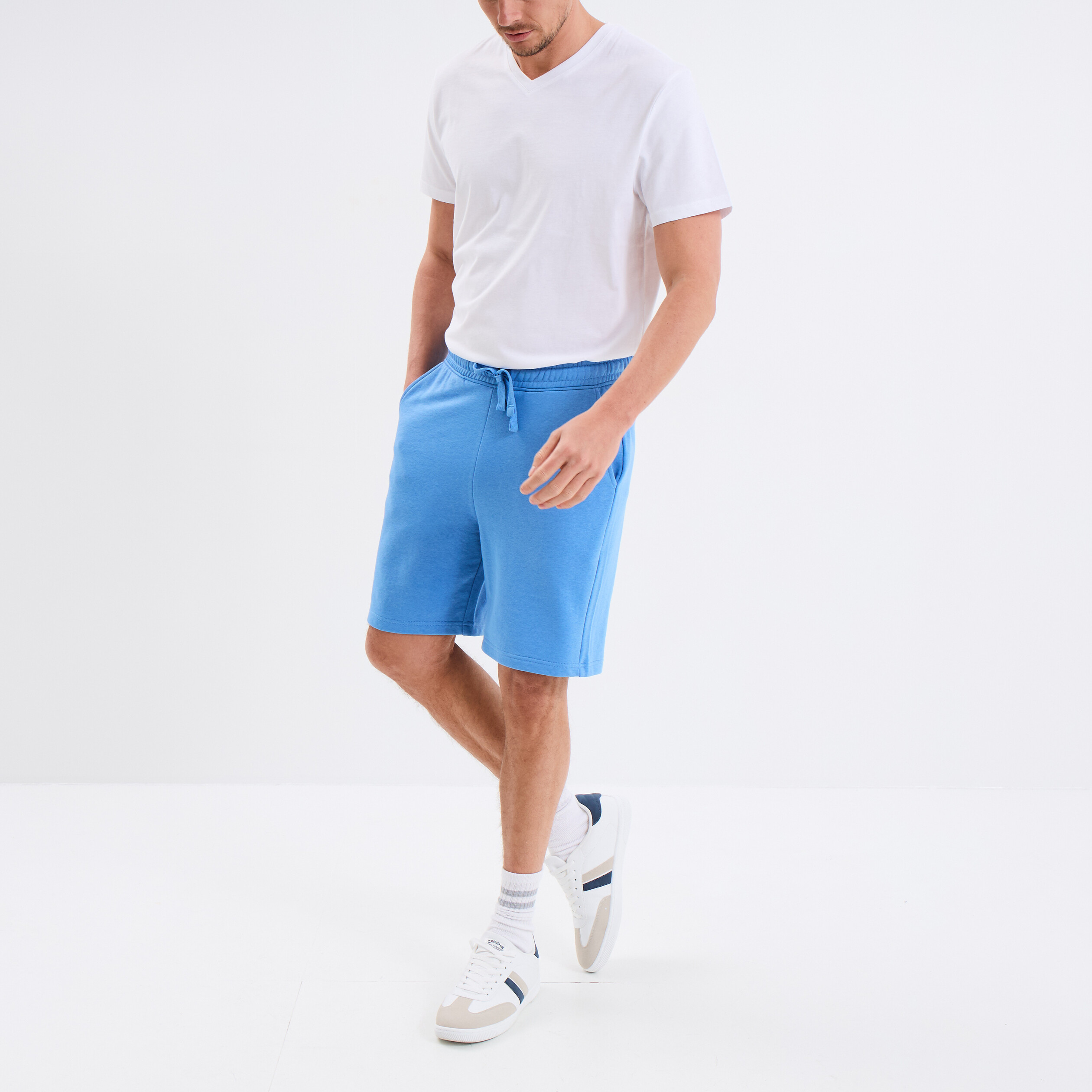 short de jogging en molleton bleu homme Short de jogging en molleton bleu homme