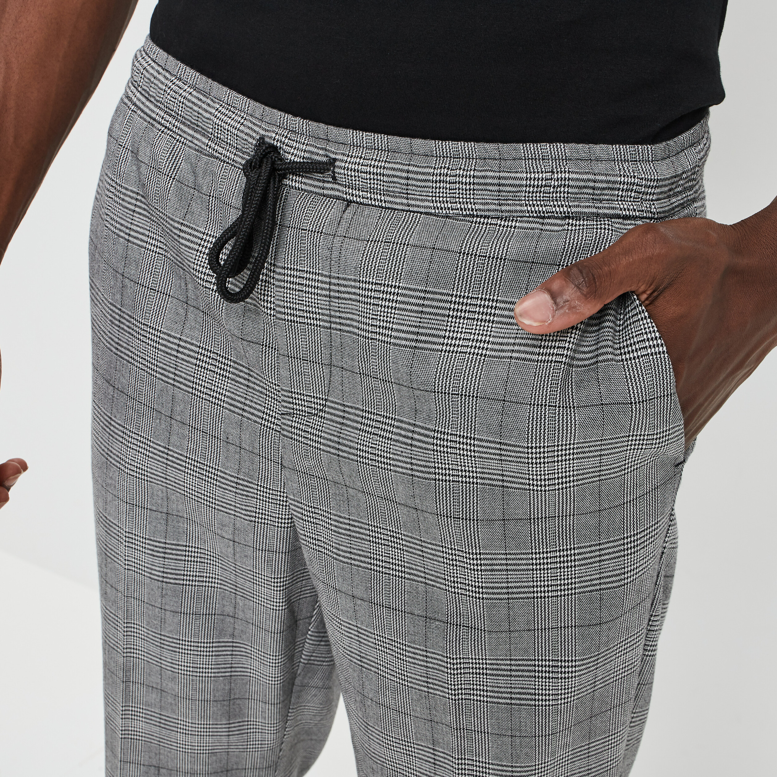 Pantalon droit à coulisse gris clair homme