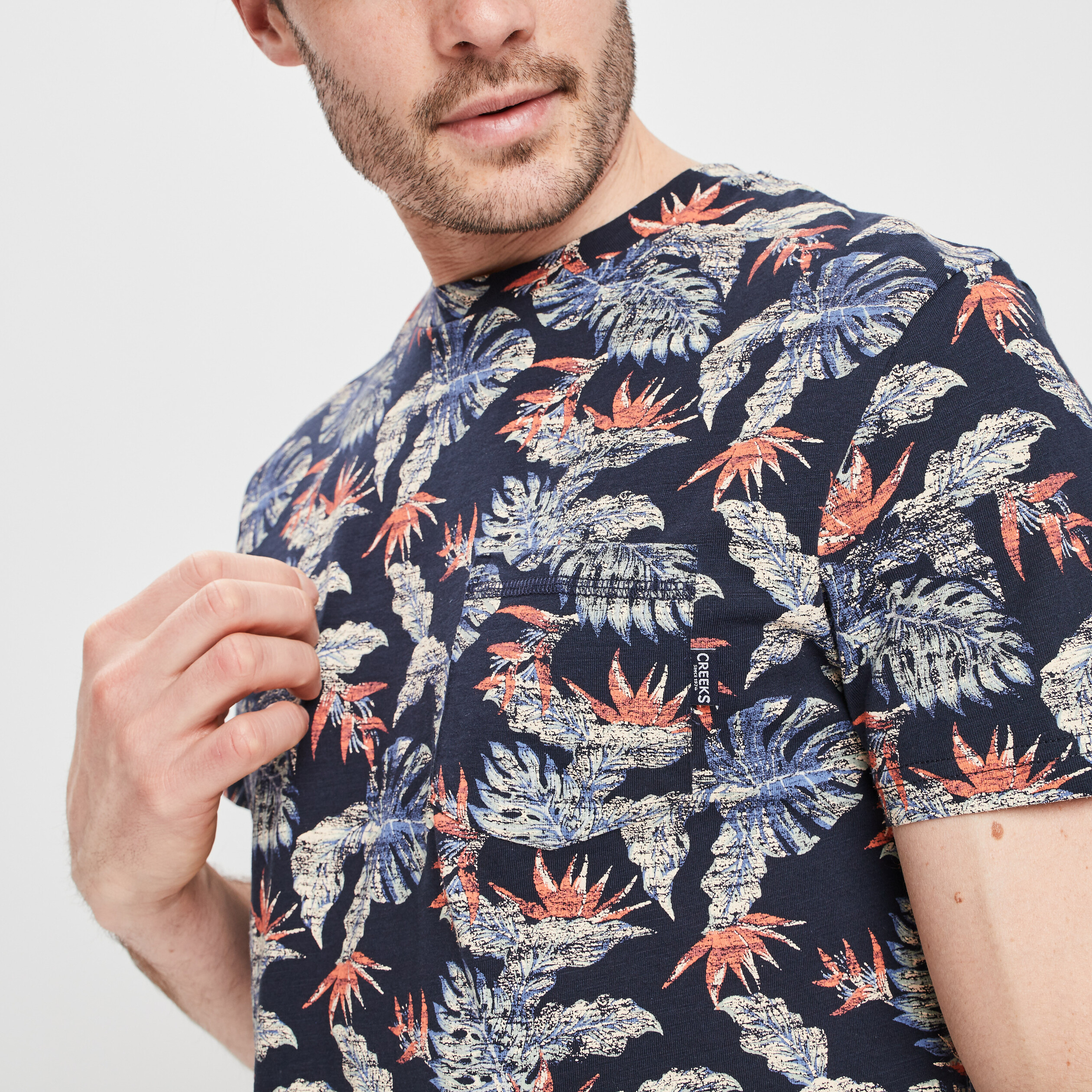 T-shirt manches courtes Creeks bleu marine homme