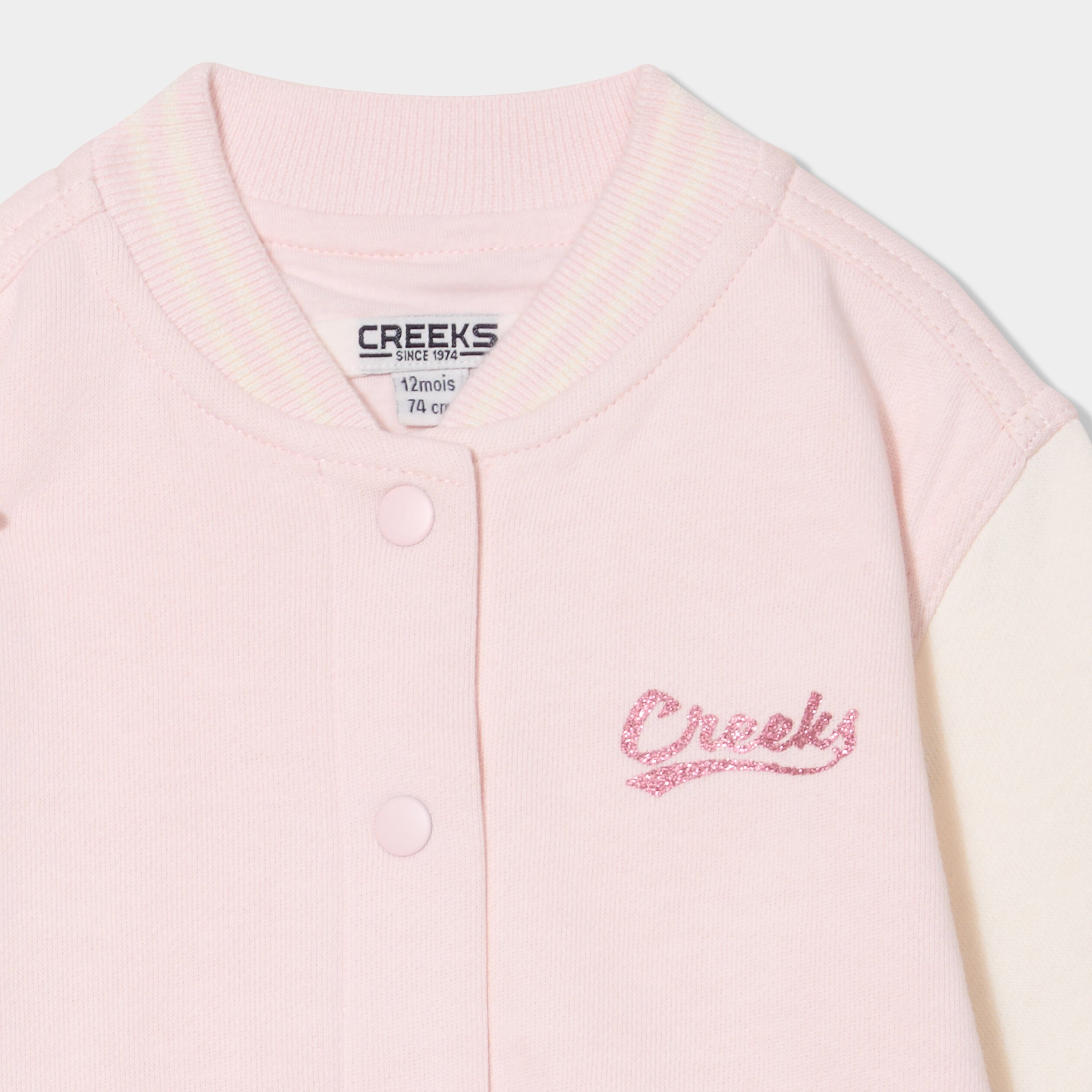 veste teddy boutonnee rose clair bebef Veste teddy boutonnée rose clair bébé fille