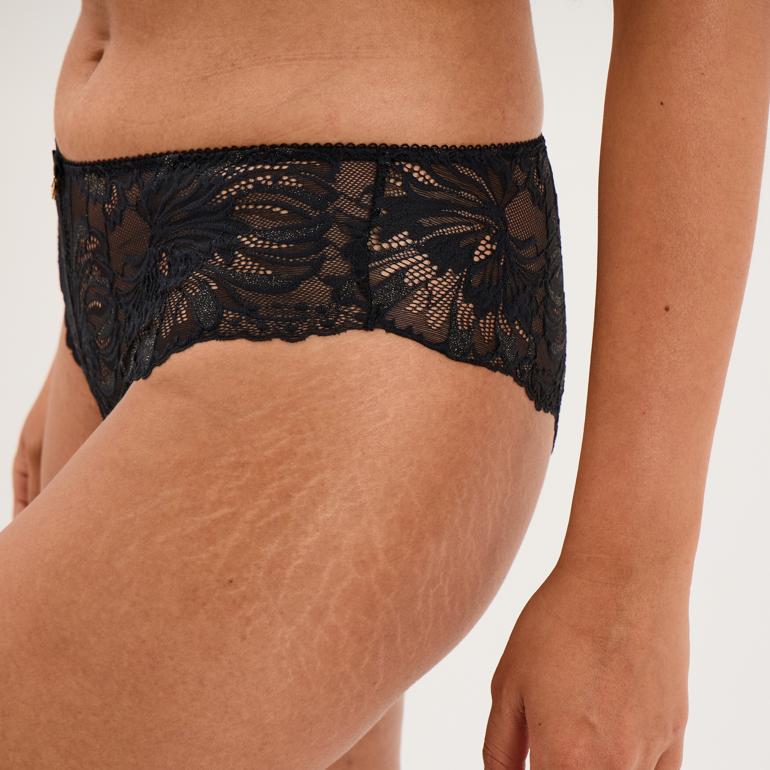 Shorty en dentelle noir femme