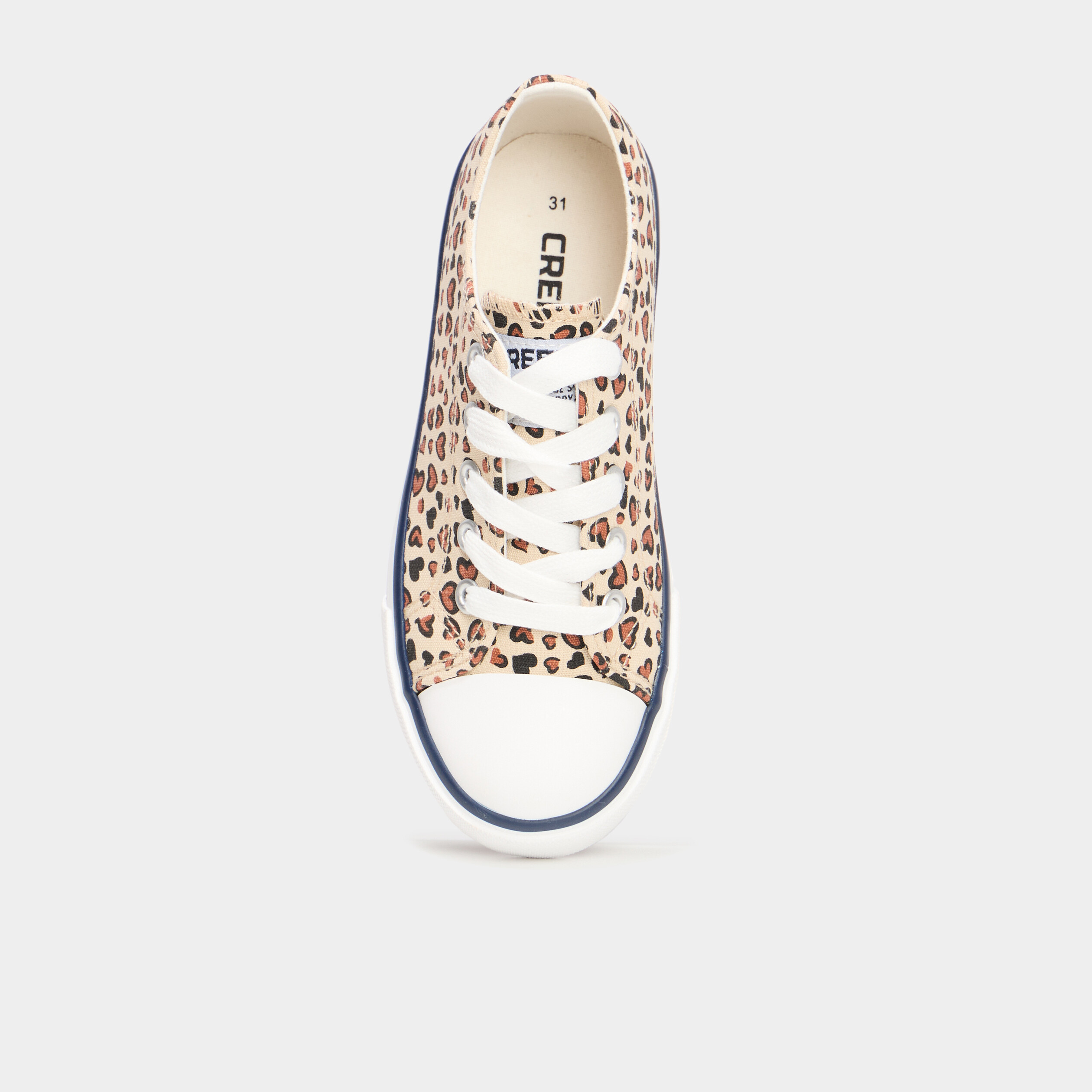 Baskets en toile &agrave; lacets bout renforc&eacute; sable fille