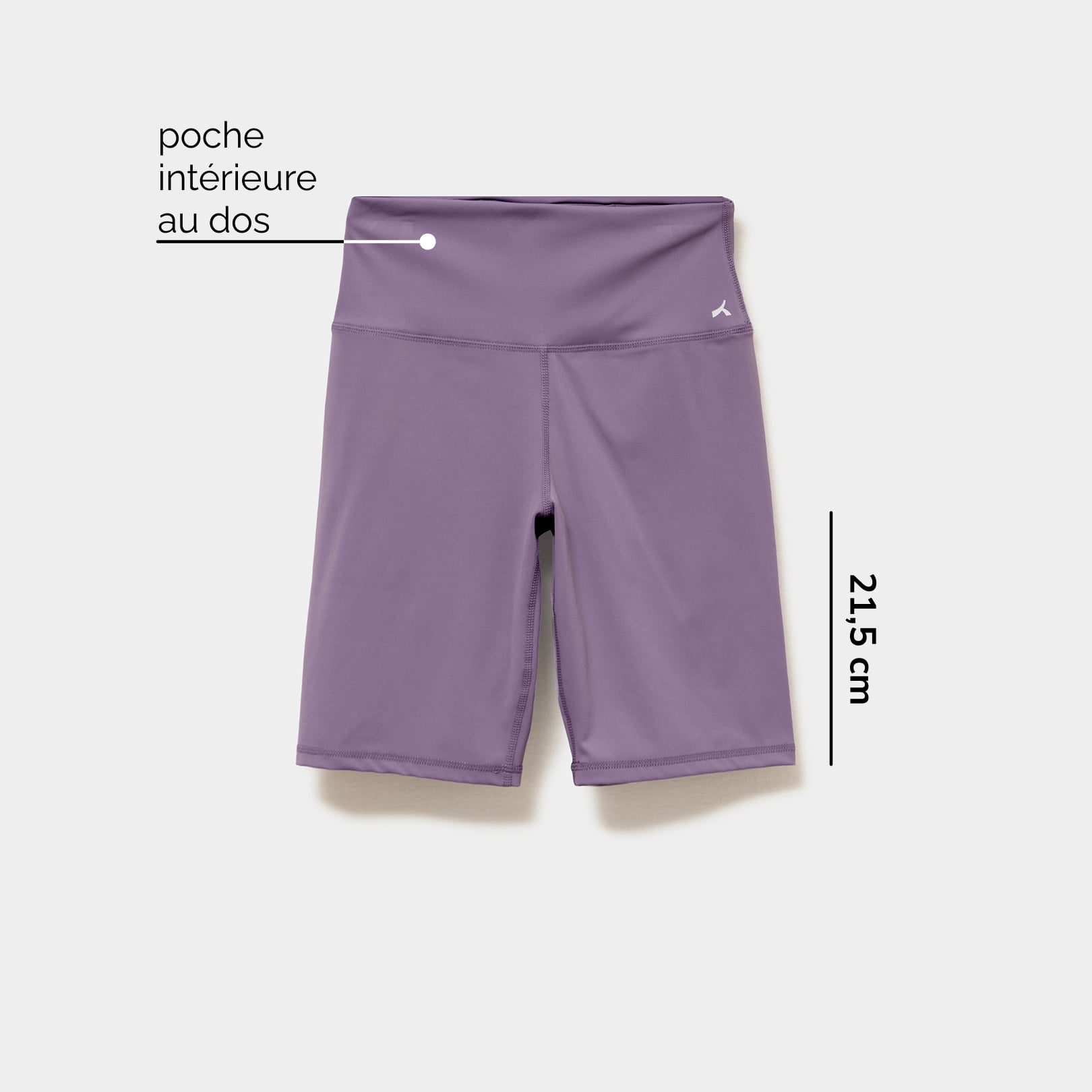 Short cycliste de sport taille haute violet femme
