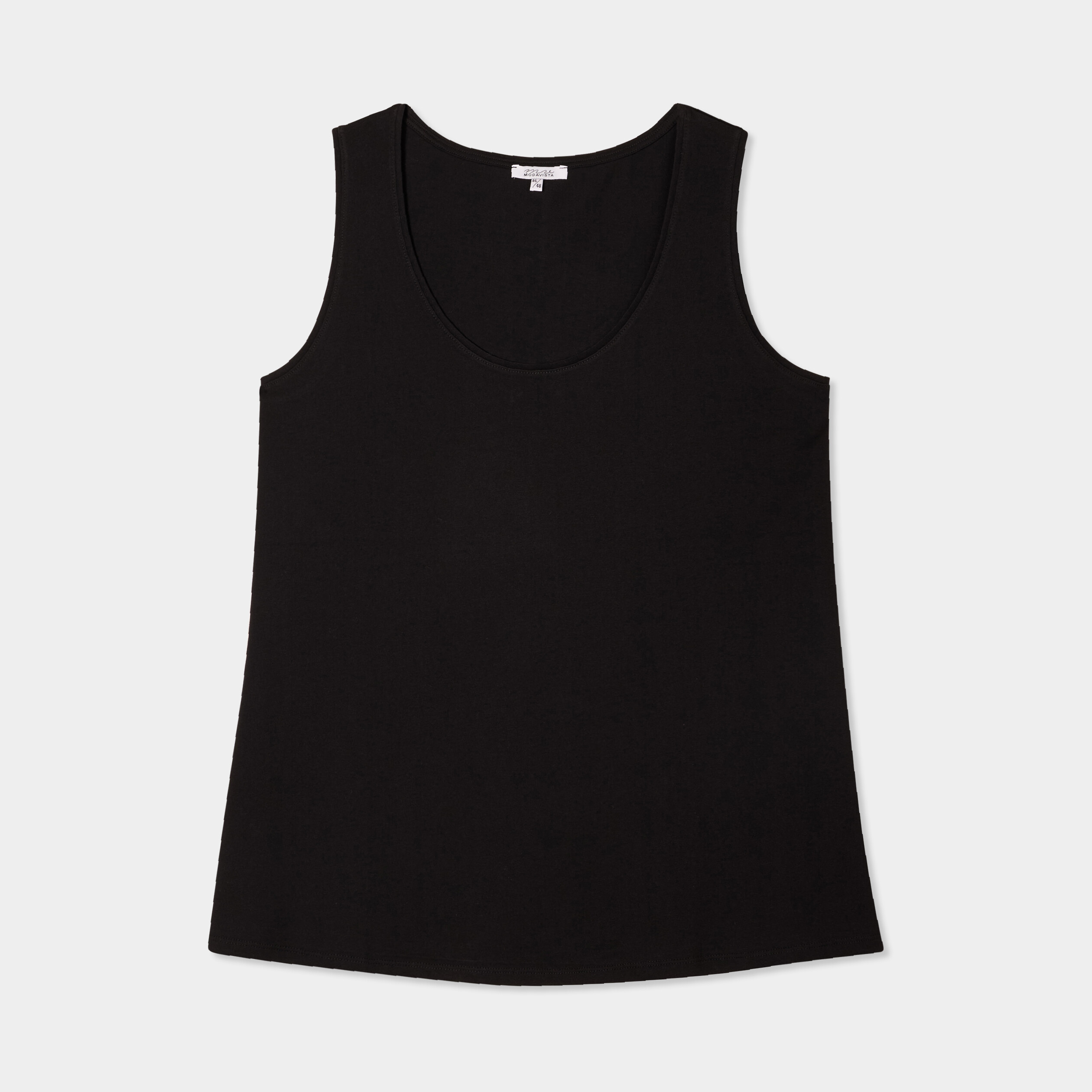 debardeur ajuste sans manches coton noir femmegt Débardeur ajusté sans manches coton noir femme grande taille