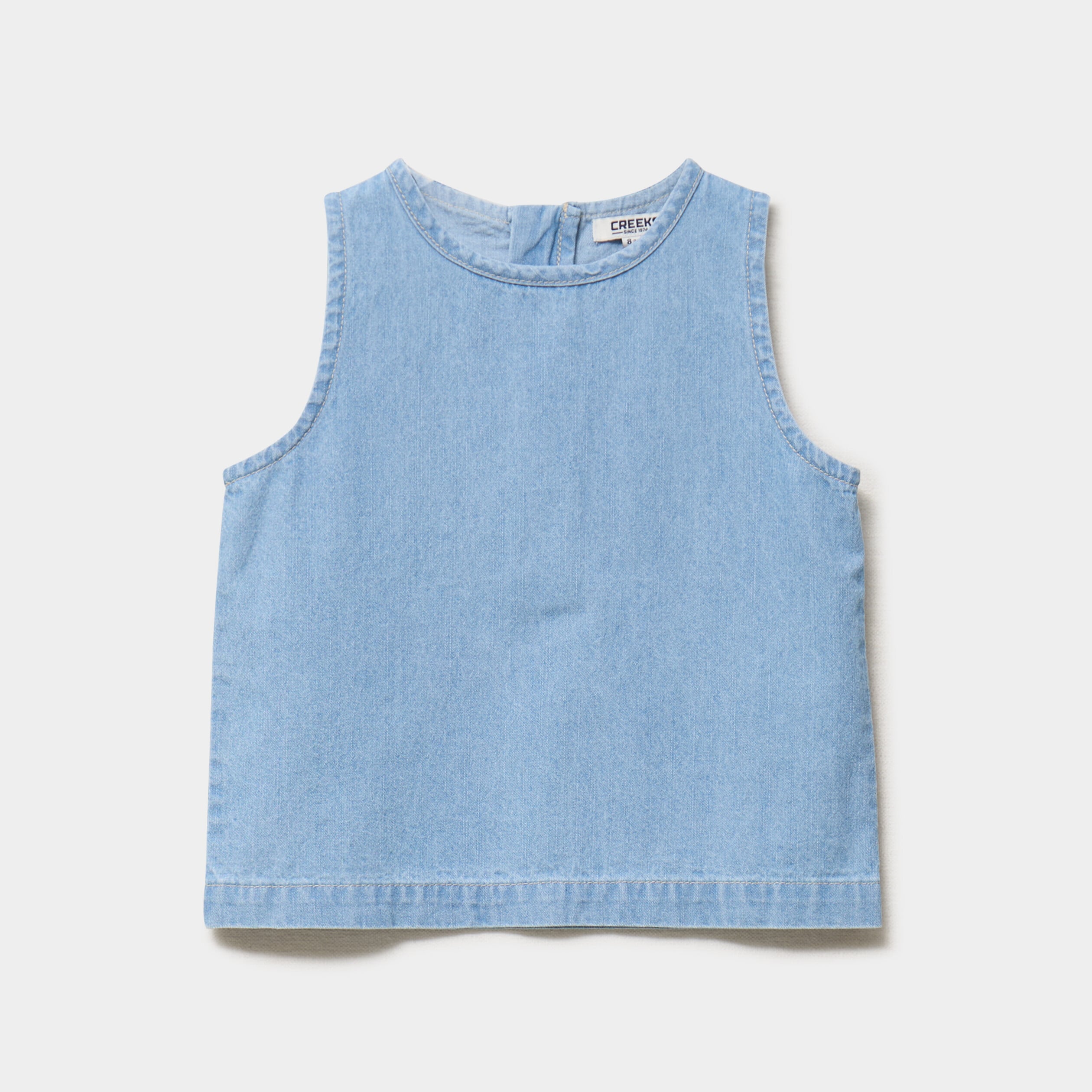 Blouse en jean sans manches coton denim triple stone fille