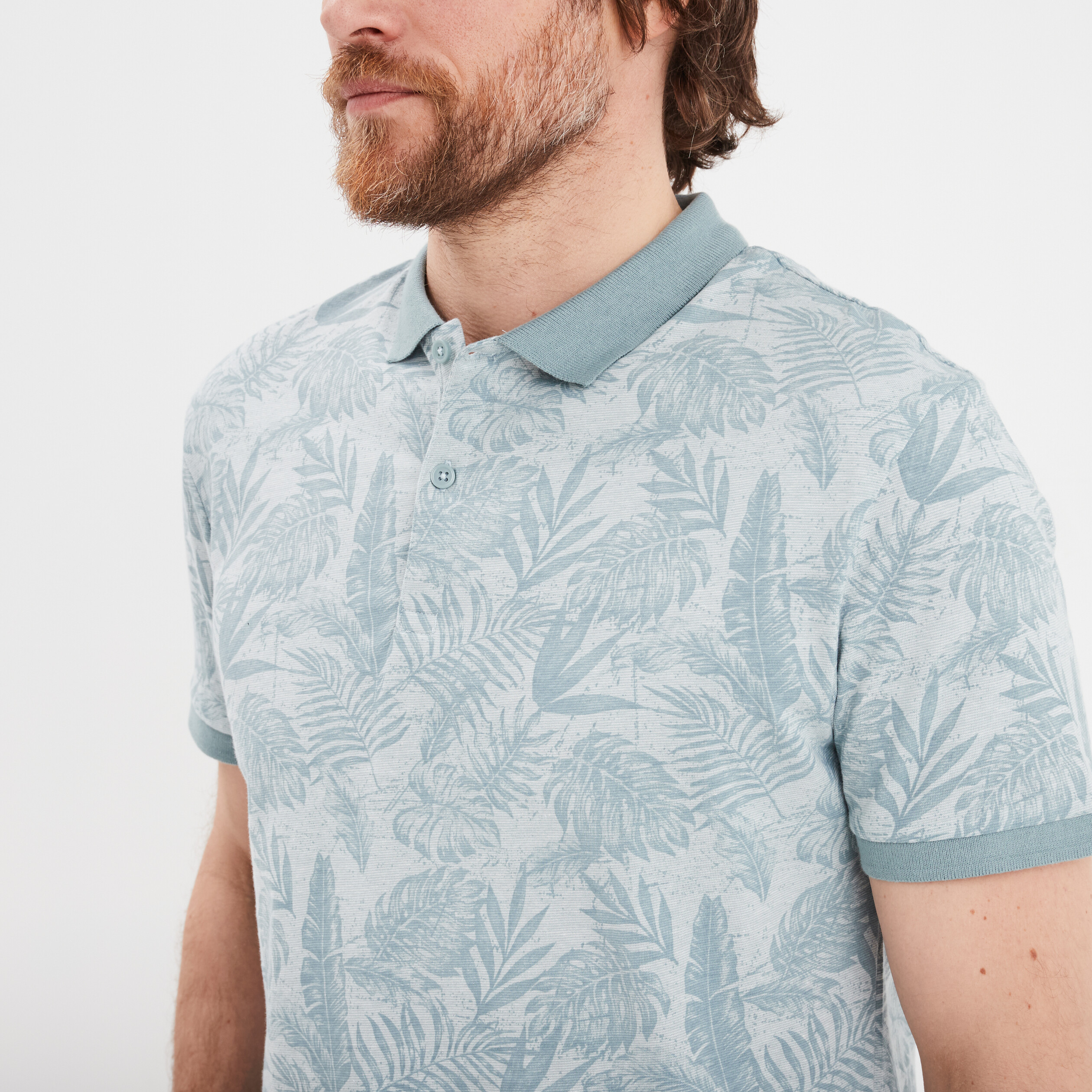 Polo droit manches courtes coton Creeks bleu ciel homme