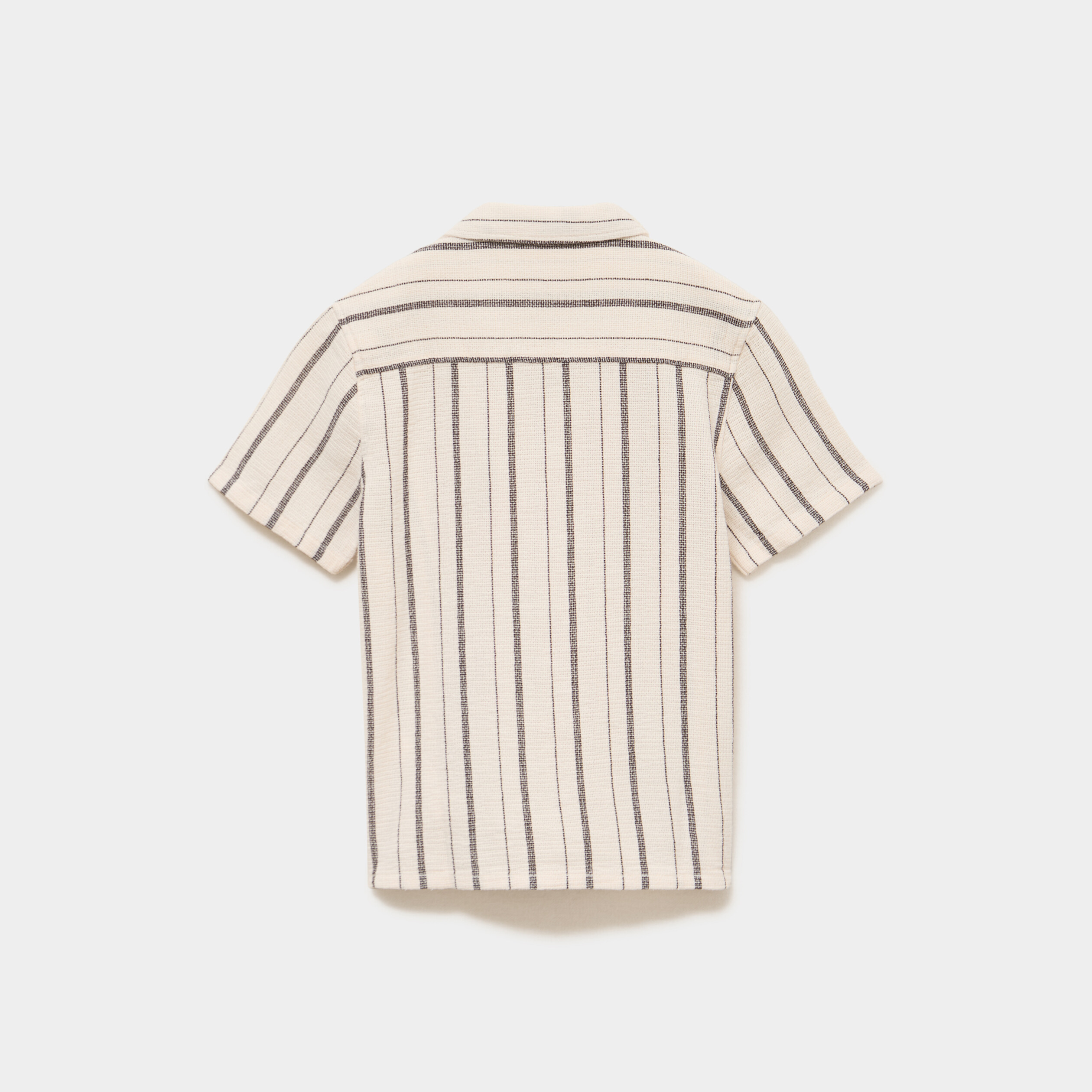 Chemise droite manches courtes coton ivoire gar&ccedil;on