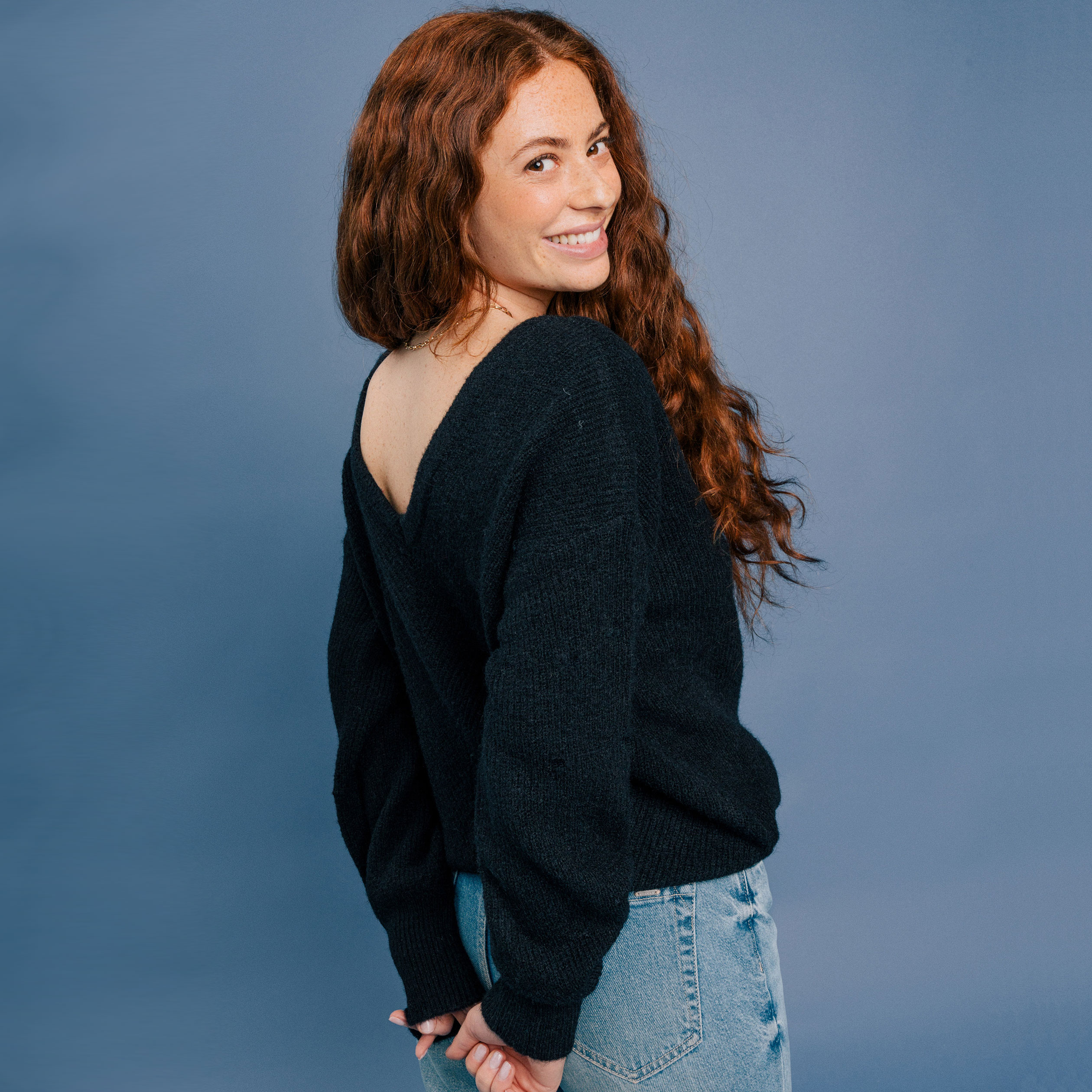 pull col reversible noir femme Pull col réversible noir femme