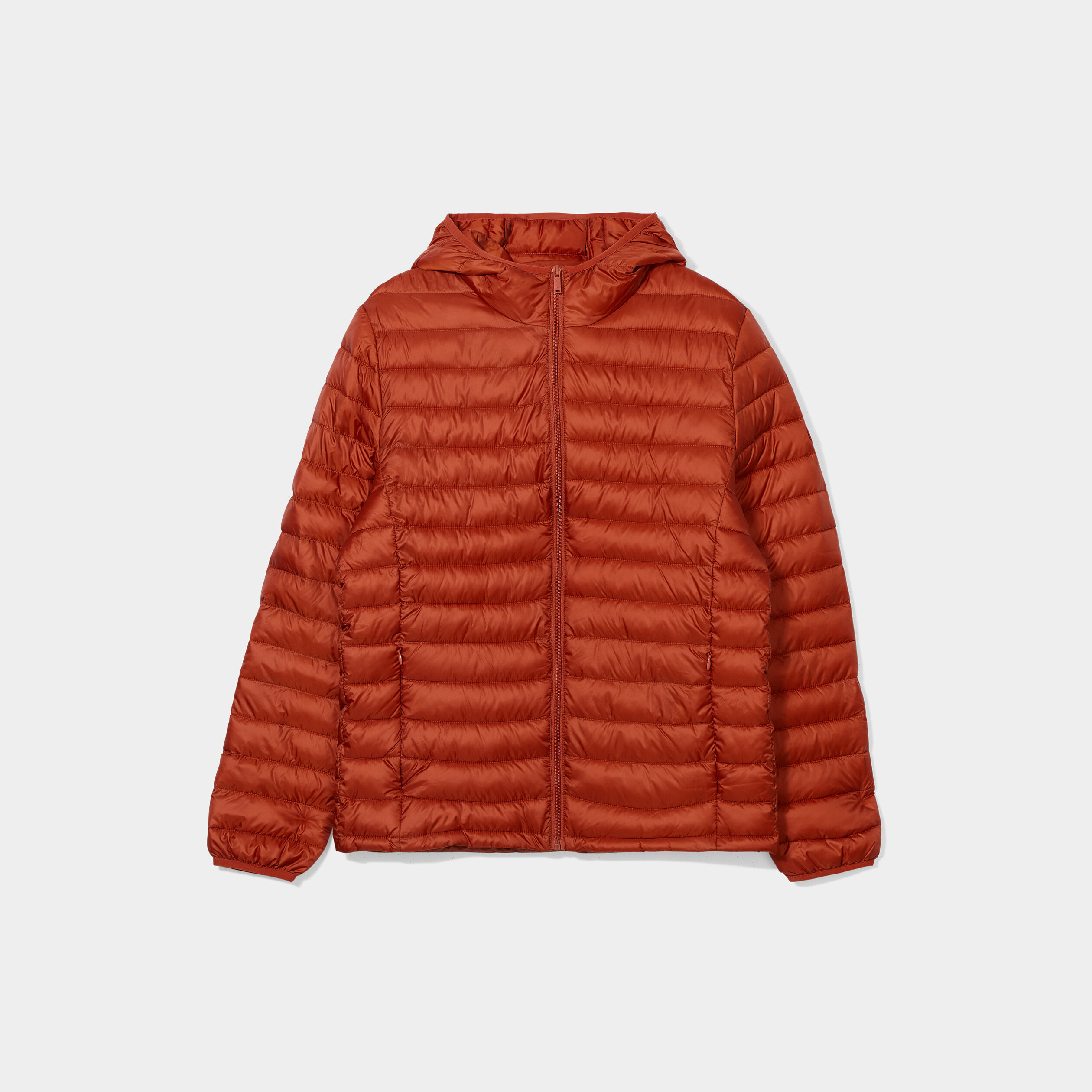 doudoune legere deperlante a capuche orange fonce homme Doudoune légère déperlante à capuche orange foncé homme