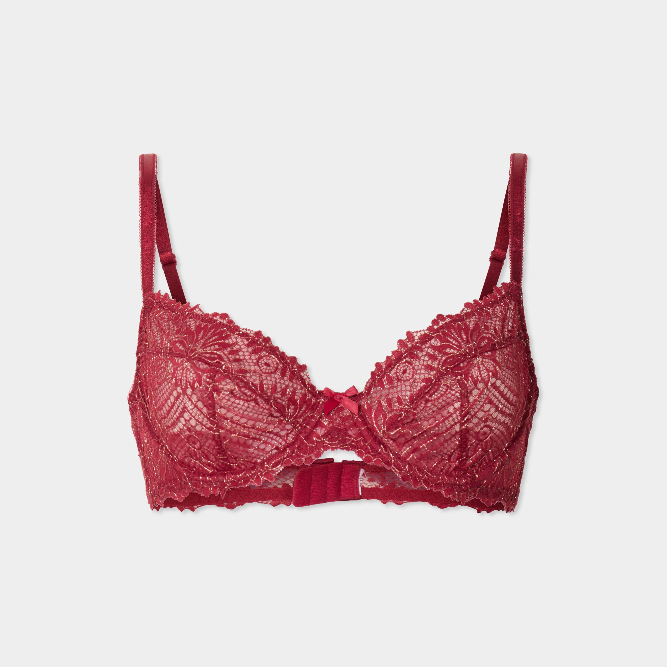 soutien gorge emboitant dentelle rouge fonce femme Soutien-gorge emboîtant dentelle rouge foncé femme