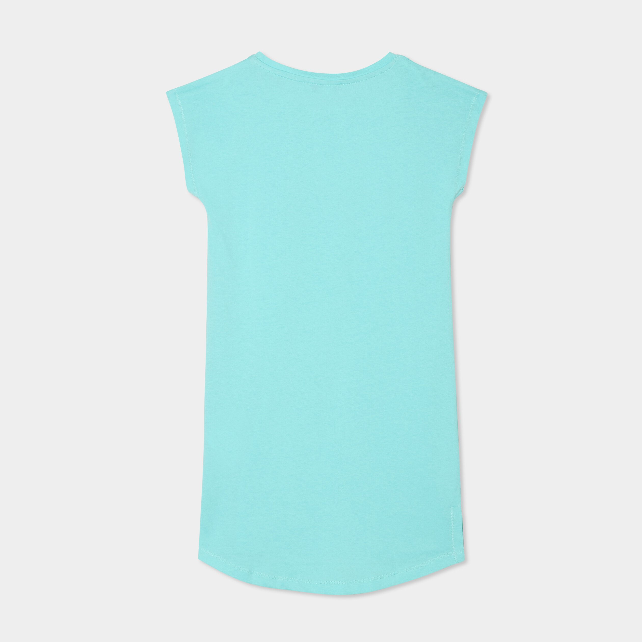 chemise de nuit manches courtes coton bleu clair fille Chemise de nuit manches courtes coton bleu clair fille