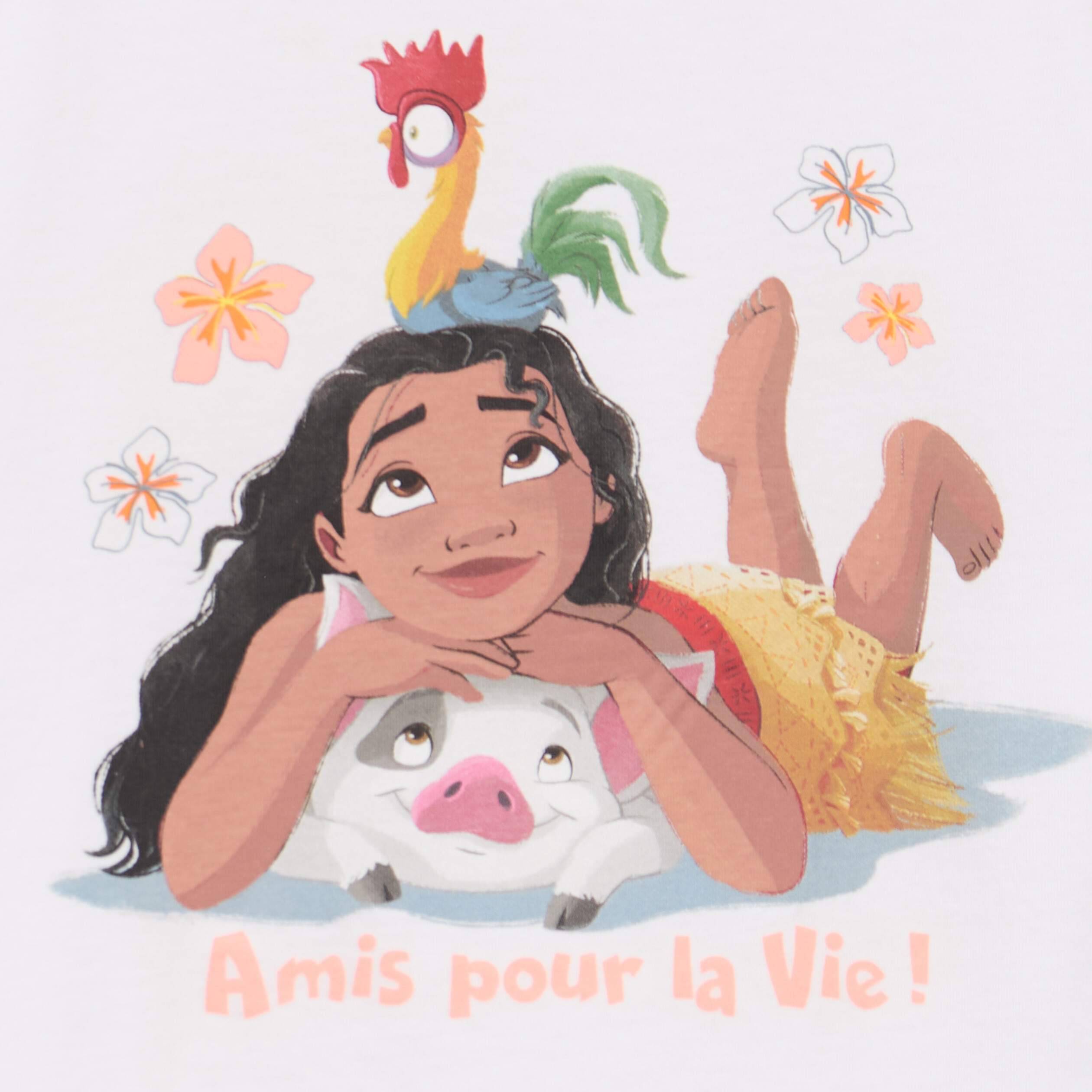 T-shirt &agrave; franges coton Vaiana blanc fille