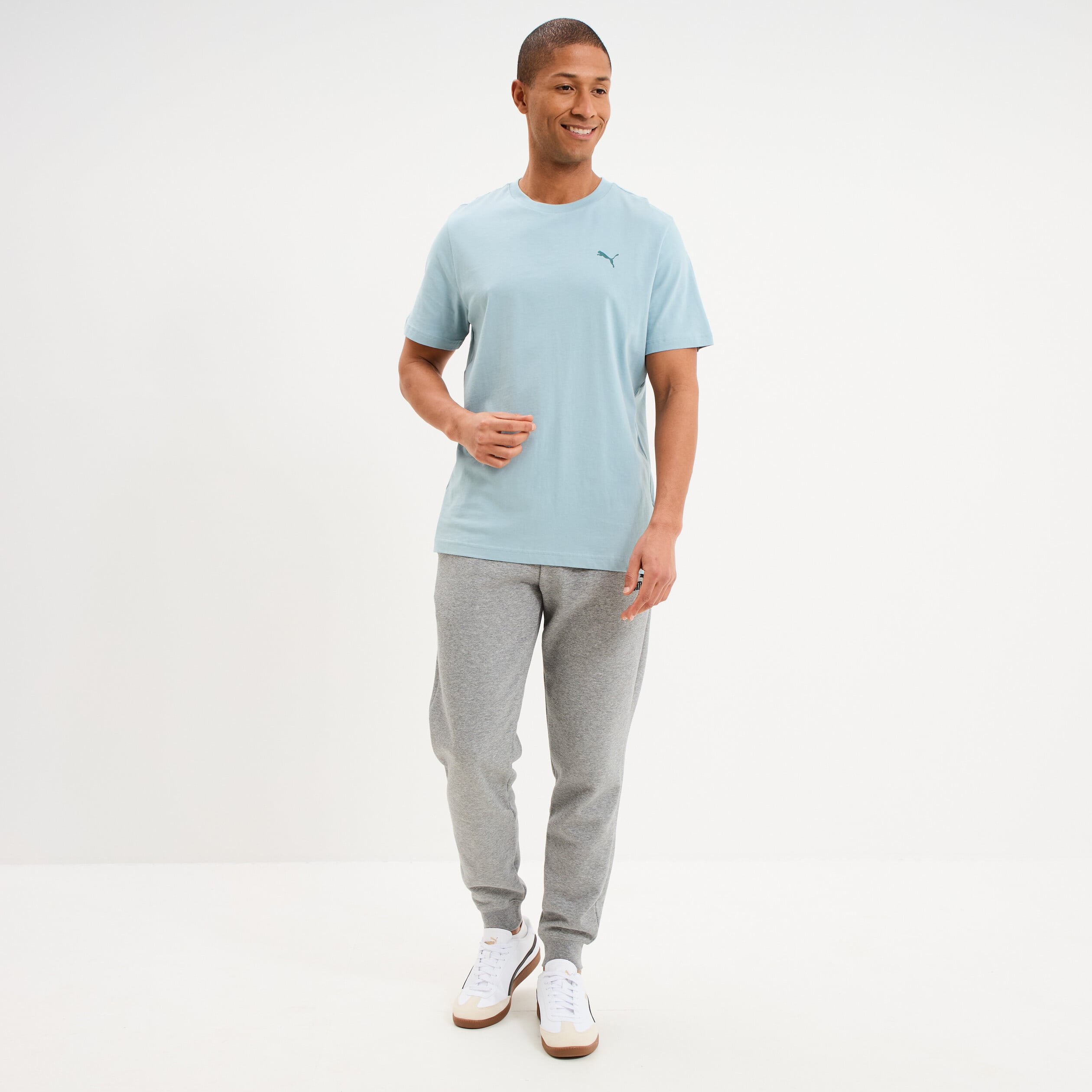 T-shirt manches courtes coton Puma vert &eacute;meraude homme