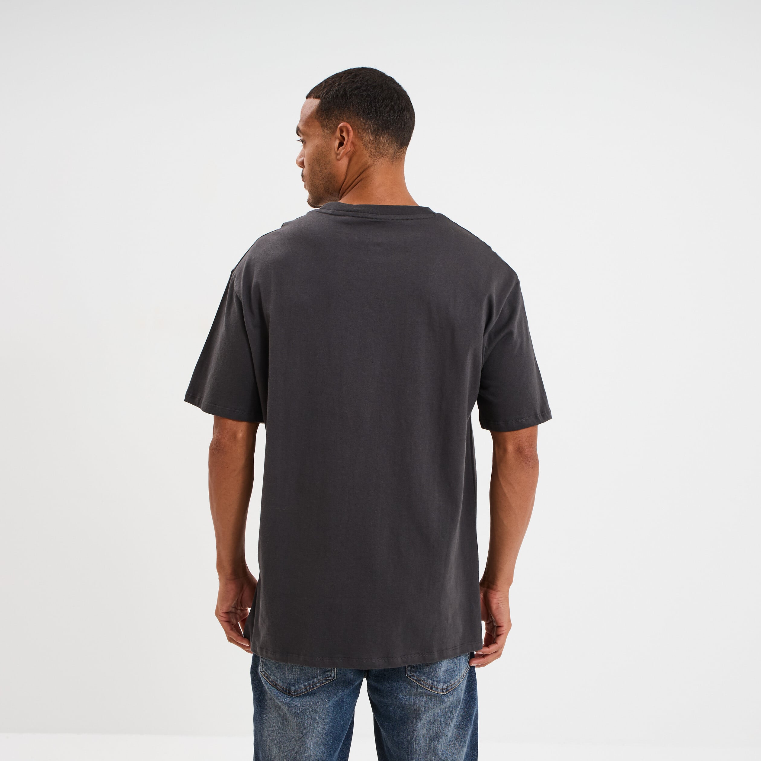 T-shirt manches courtes coton Superman gris fonc&eacute; homme