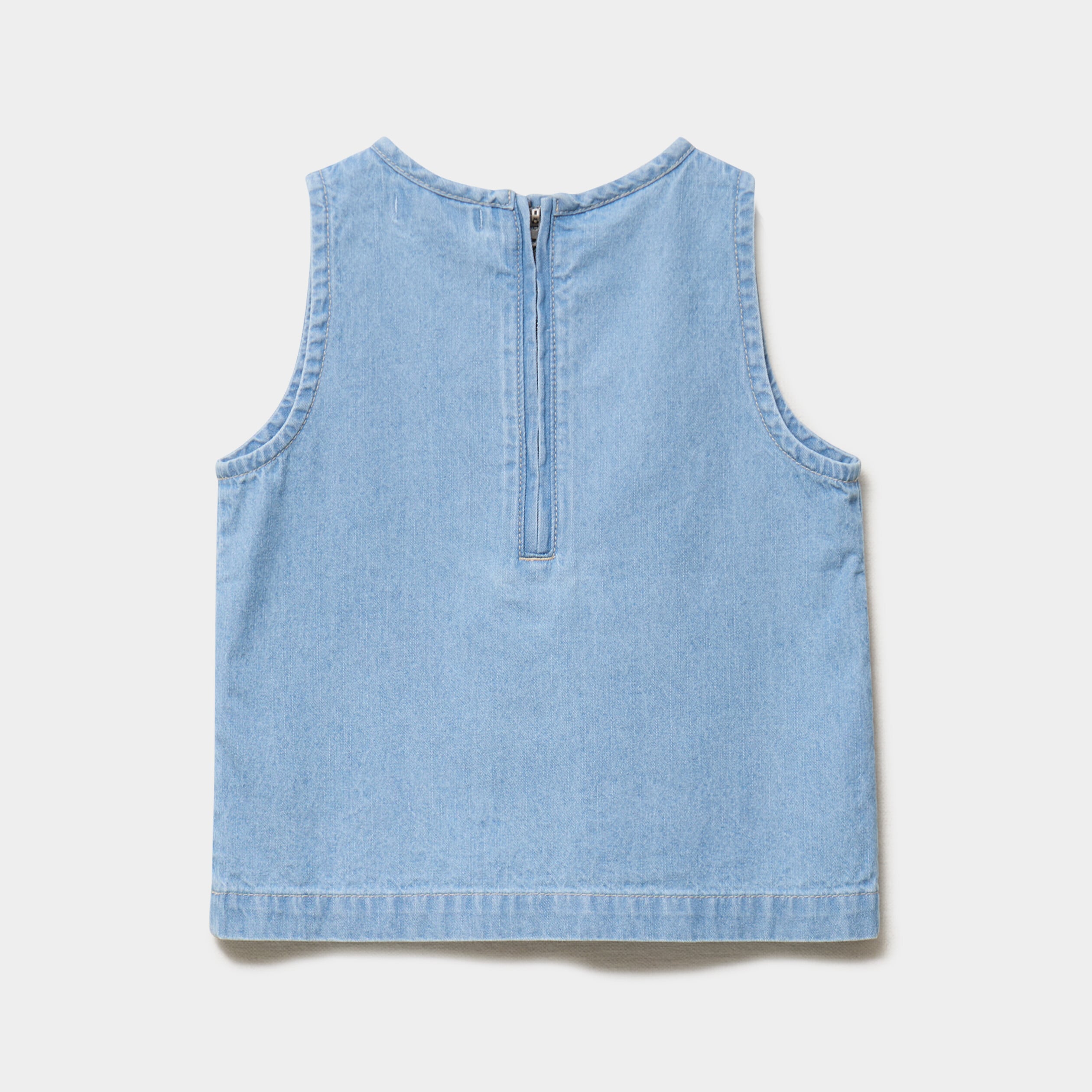 Blouse en jean sans manches coton denim triple stone fille