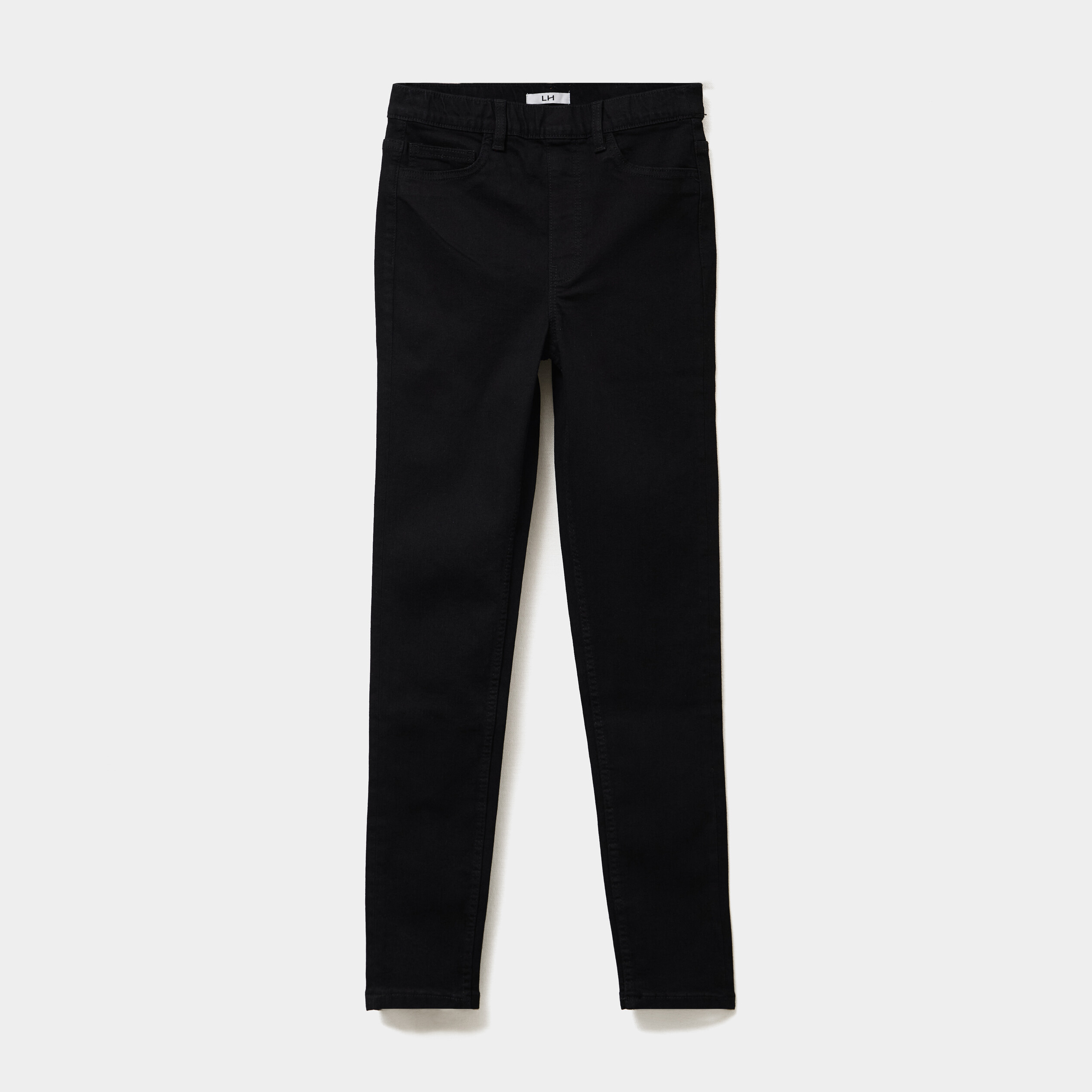 Jegging skinny taille haute denim noir femme
