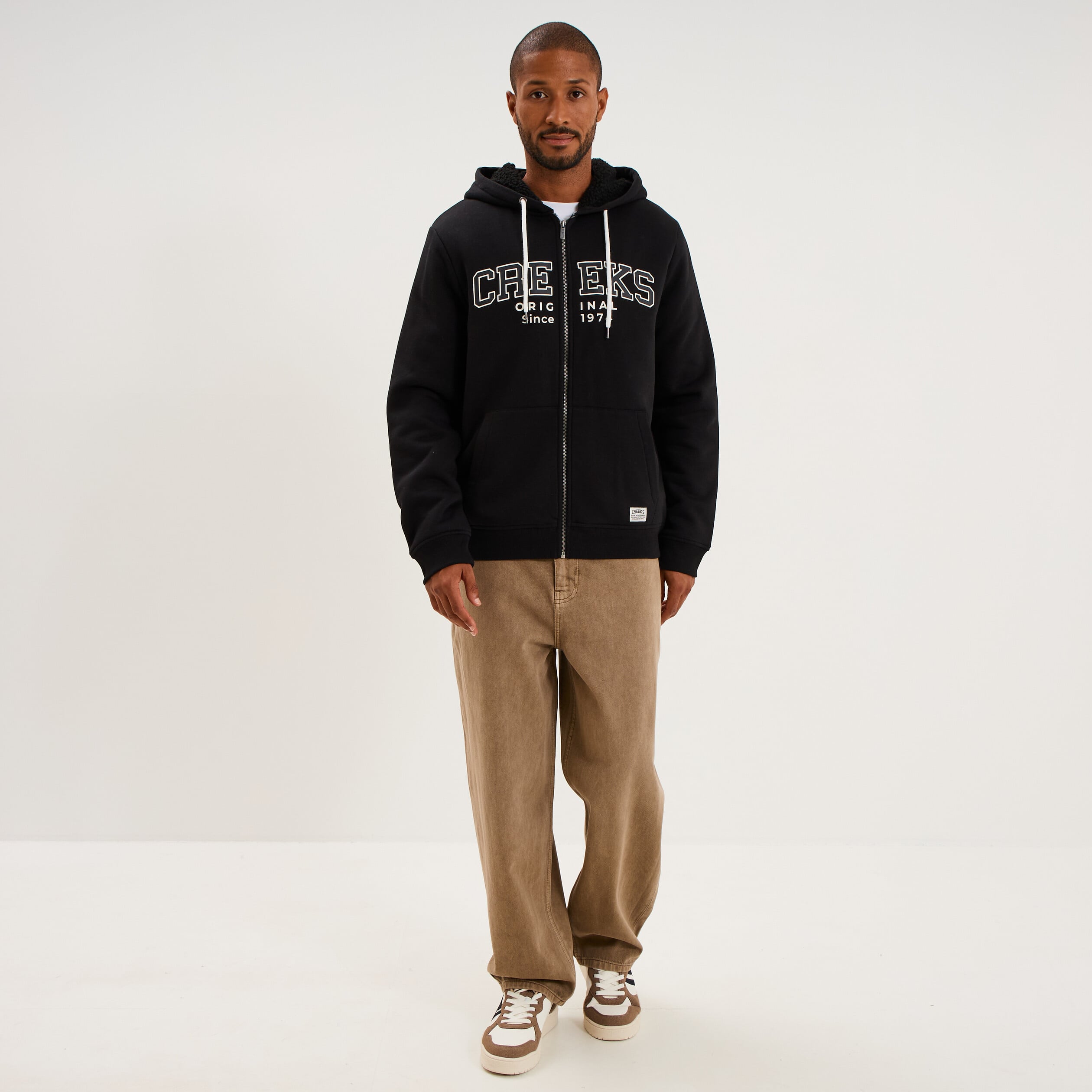 Jean large baggy 5 poches vert kaki homme