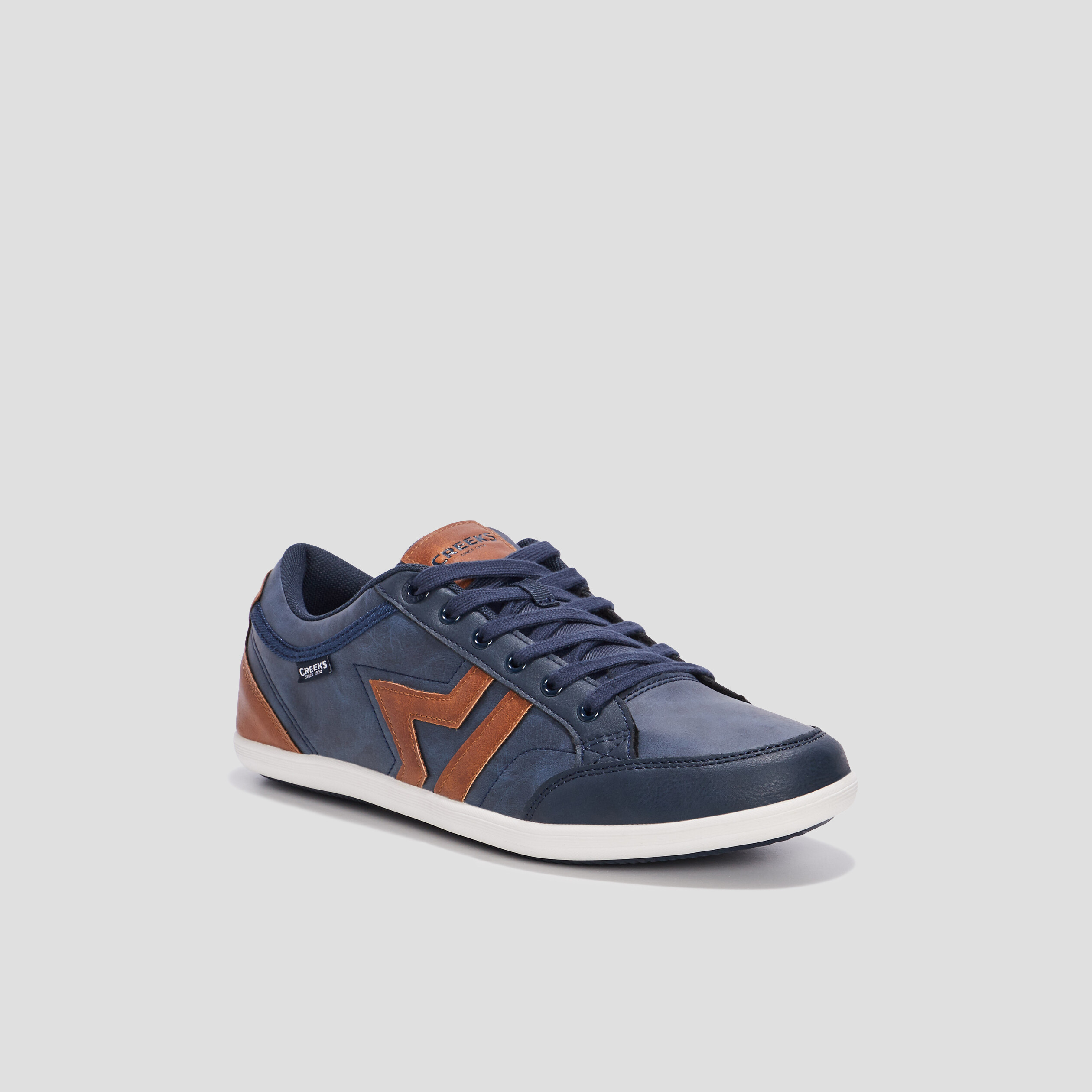 Baskets plates Creeks bleu marine homme