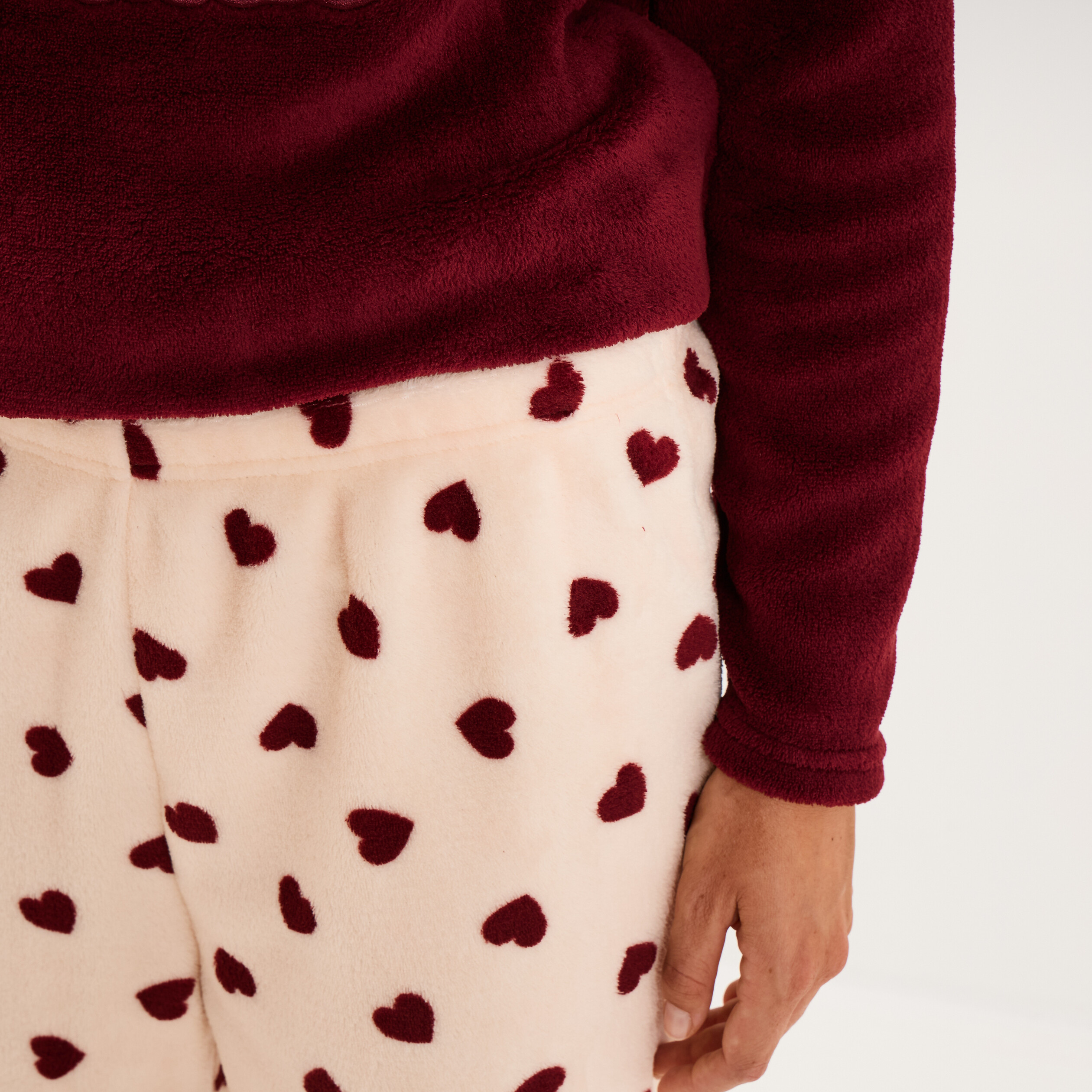 Ensemble pyjama velours Les Artistochats bordeaux femme