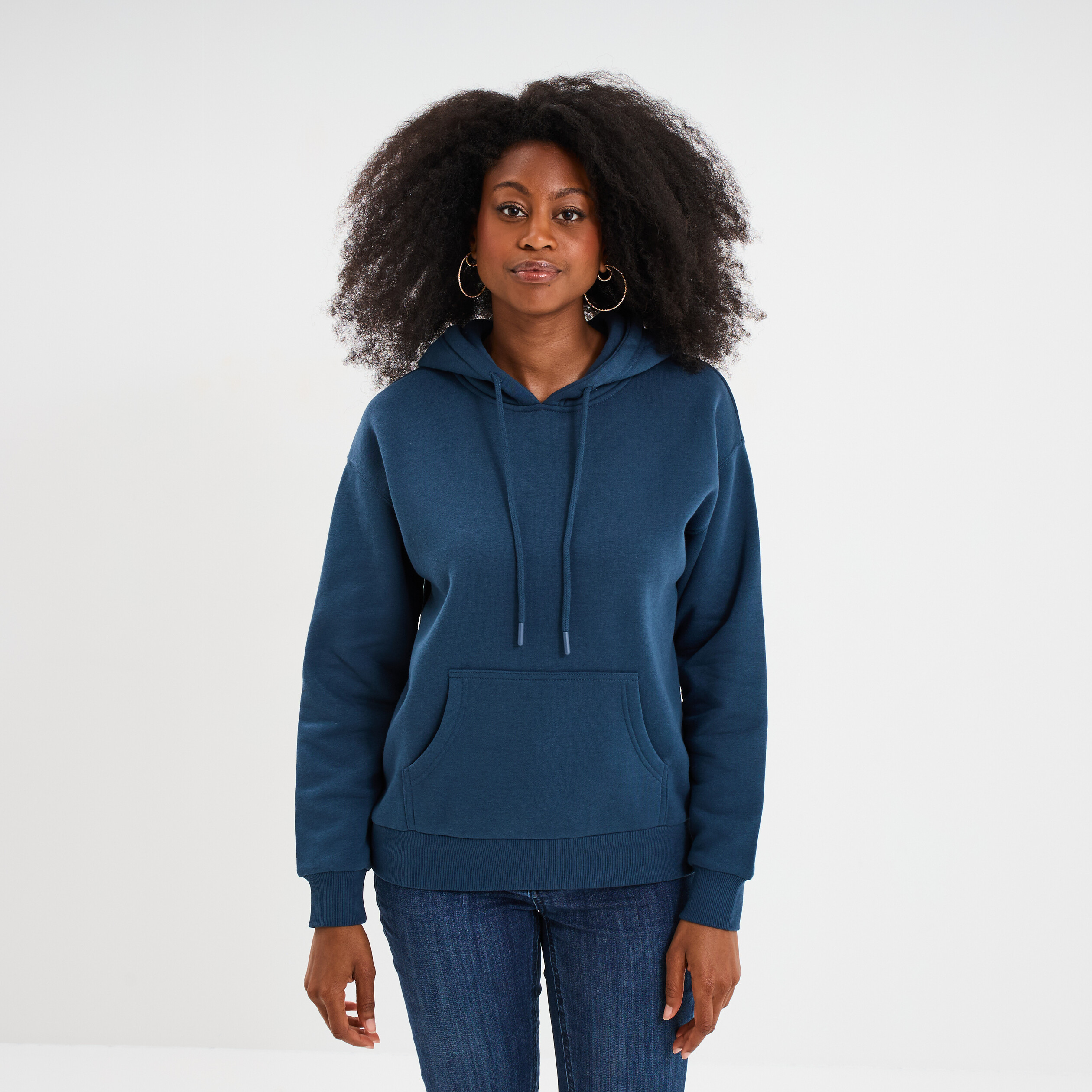 sweat hoodie molleton a capuche bleu marine femme Sweat hoodie molleton à capuche bleu marine femme