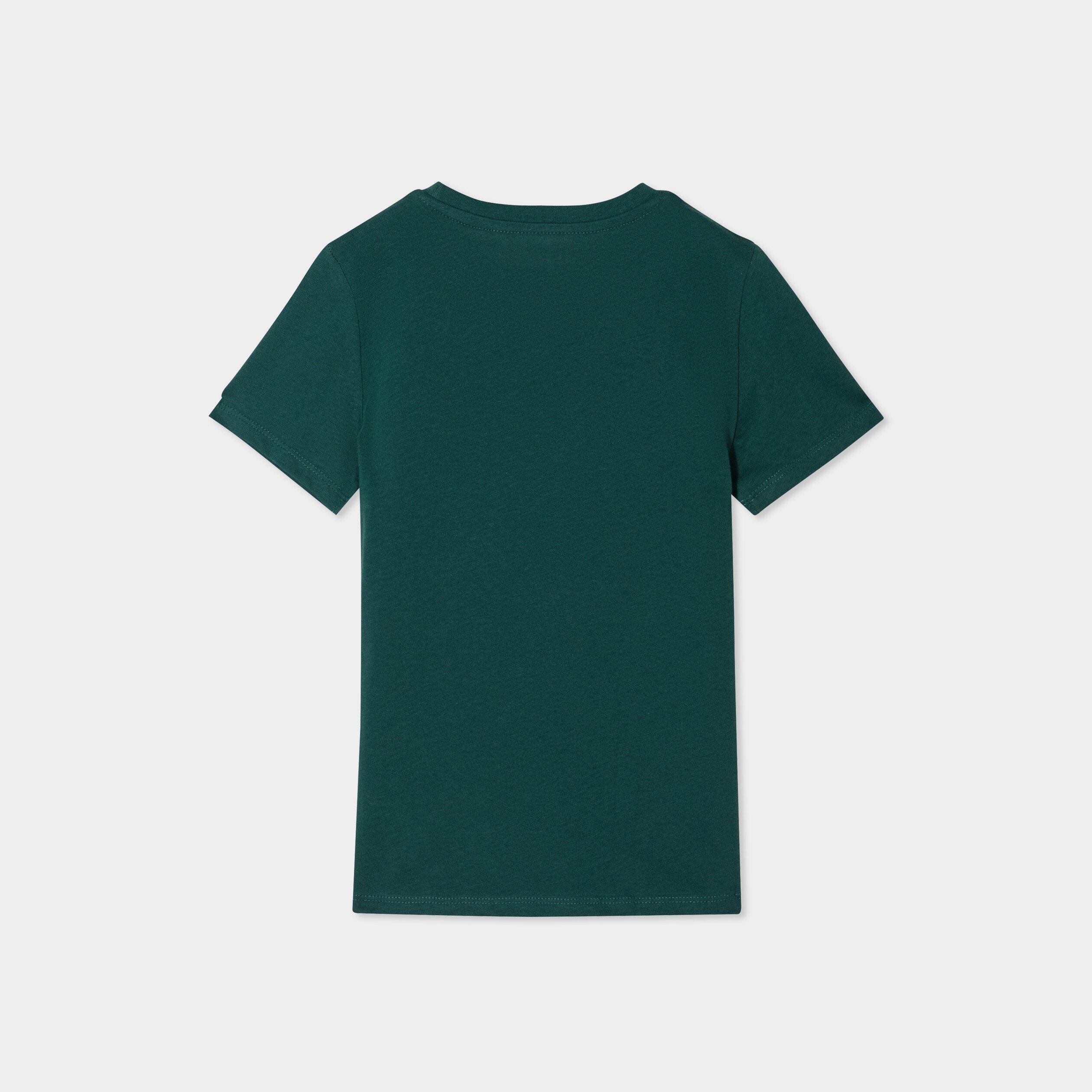 t shirt en coton manches courtes vert fonce garcon T-shirt en coton manches courtes vert foncé garçon