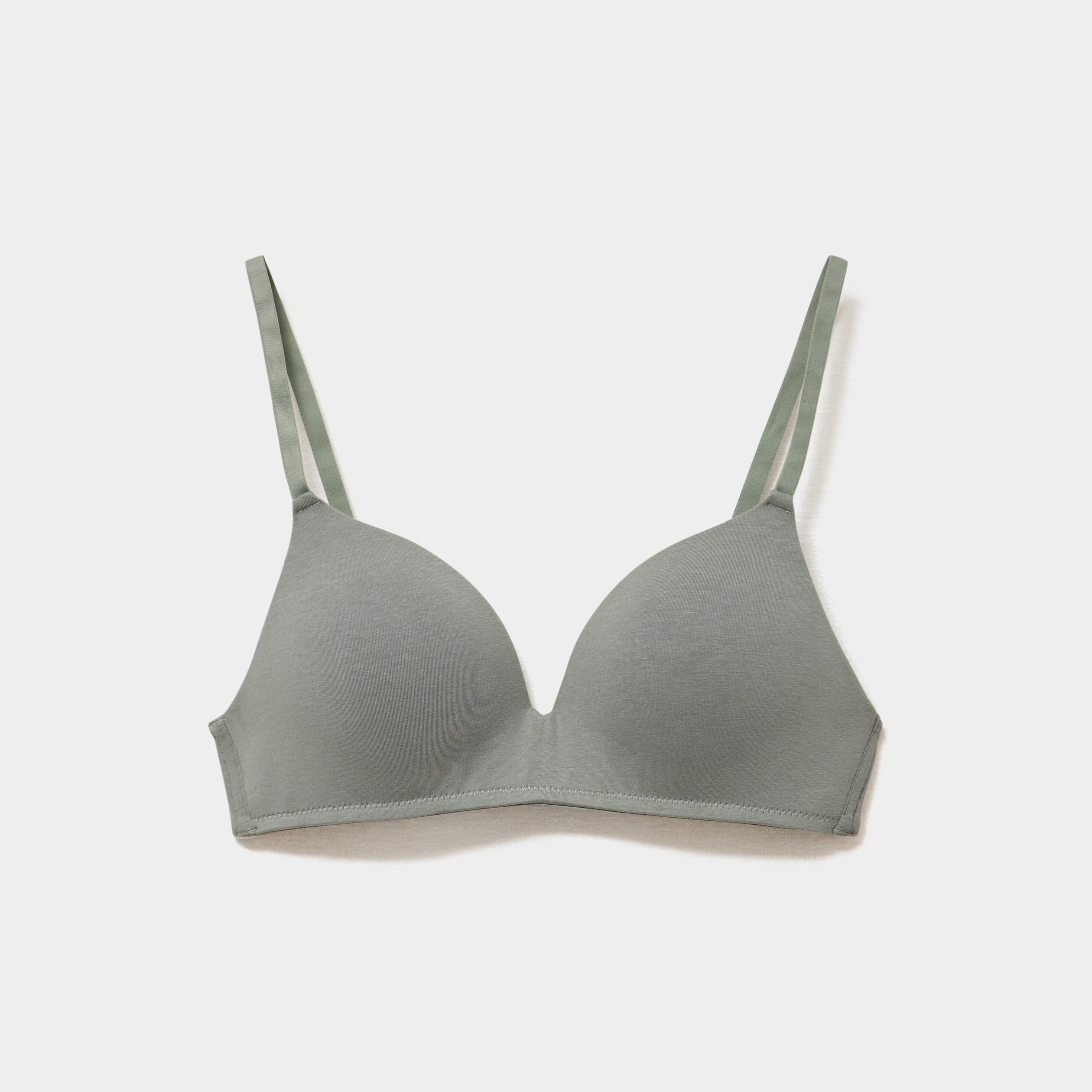 Soutien-gorge triangle coton majoritaire vert clair femme