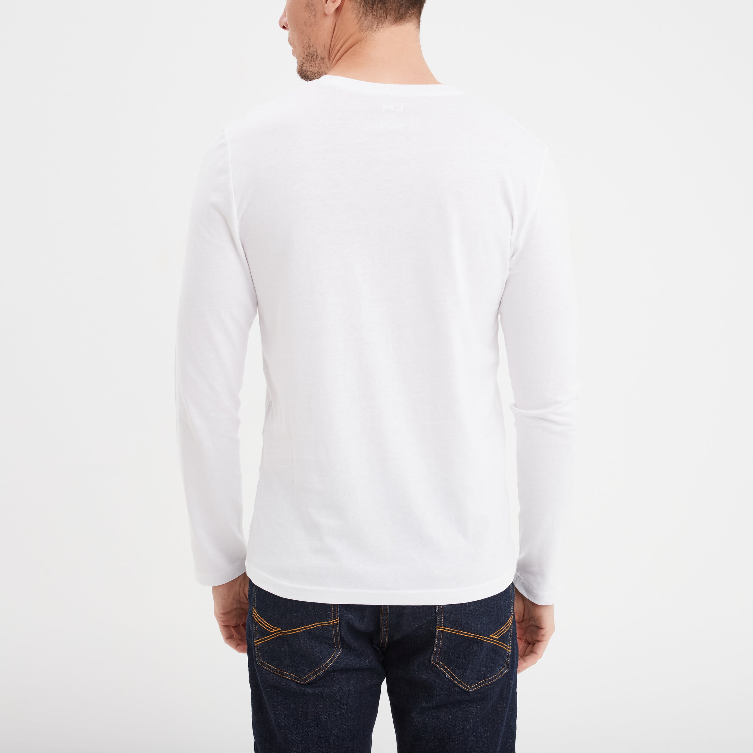 T-shirt manches longues blanc homme