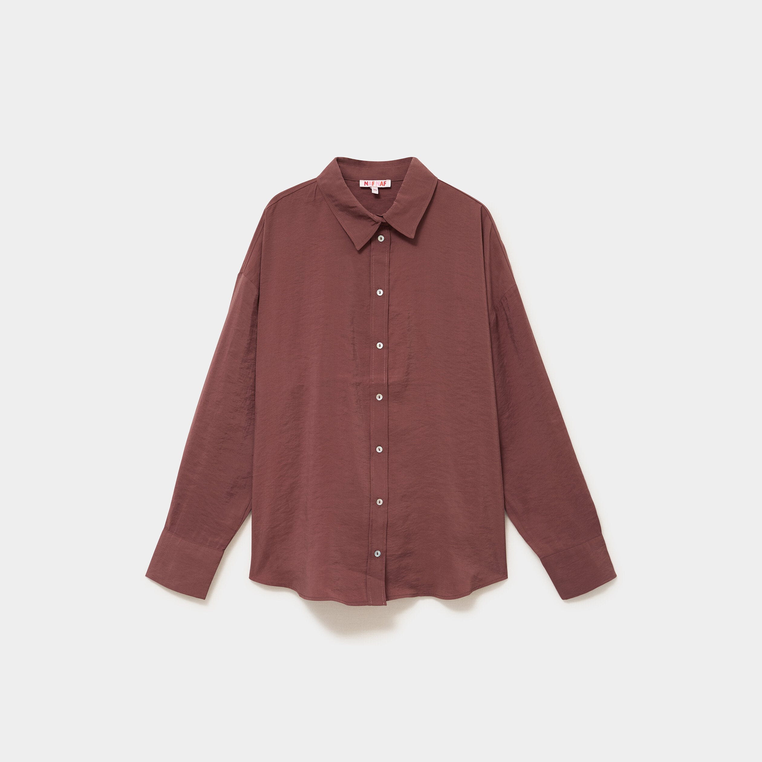 Chemise fluide manches longues oversize bordeaux femme