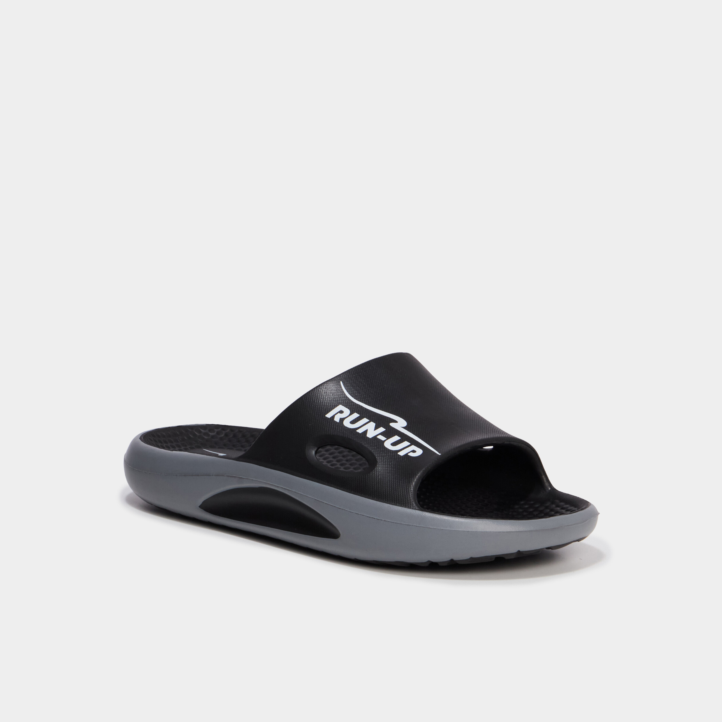 Mules compens&eacute;es avec bride large noir homme