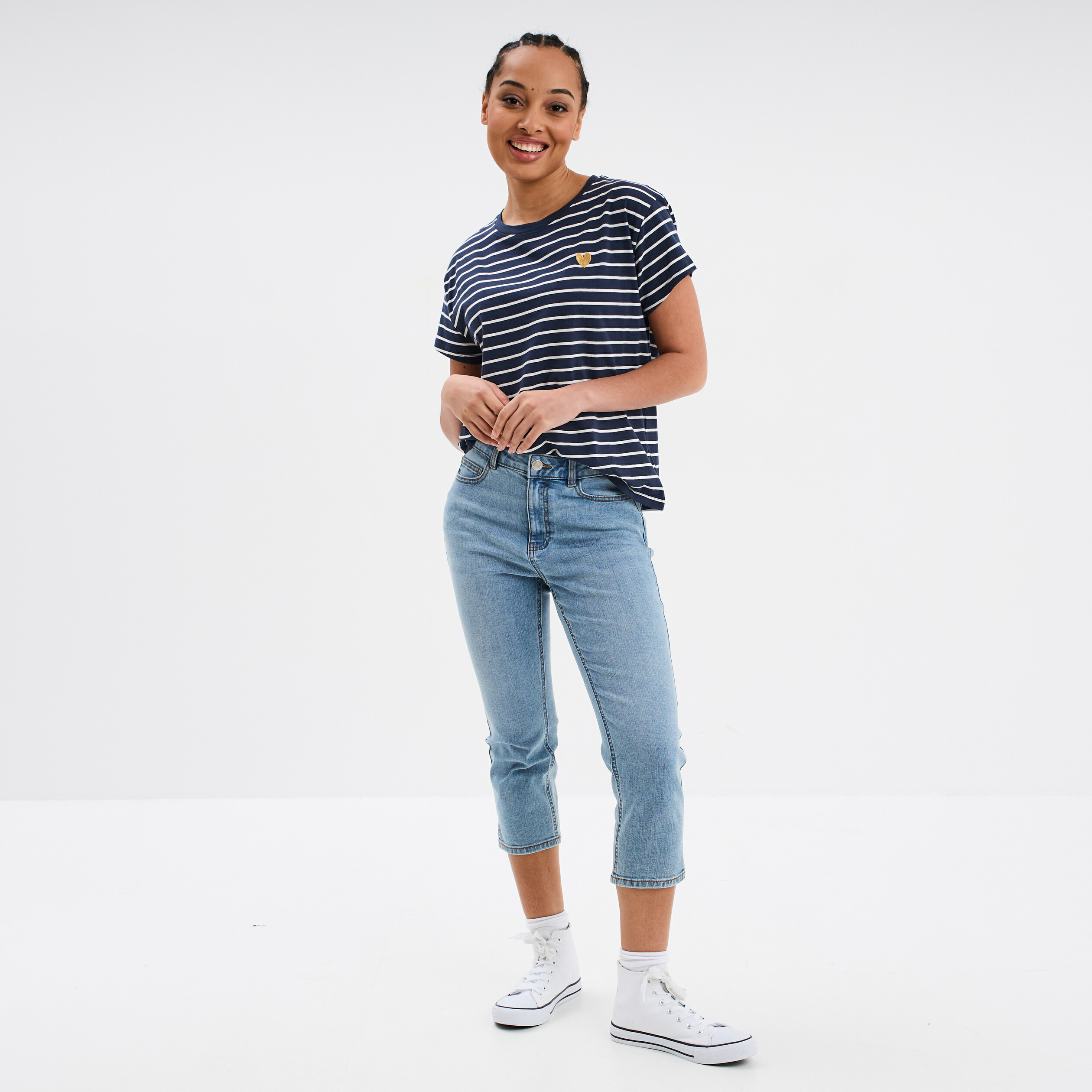 T-shirt manches courtes coton ecru femme