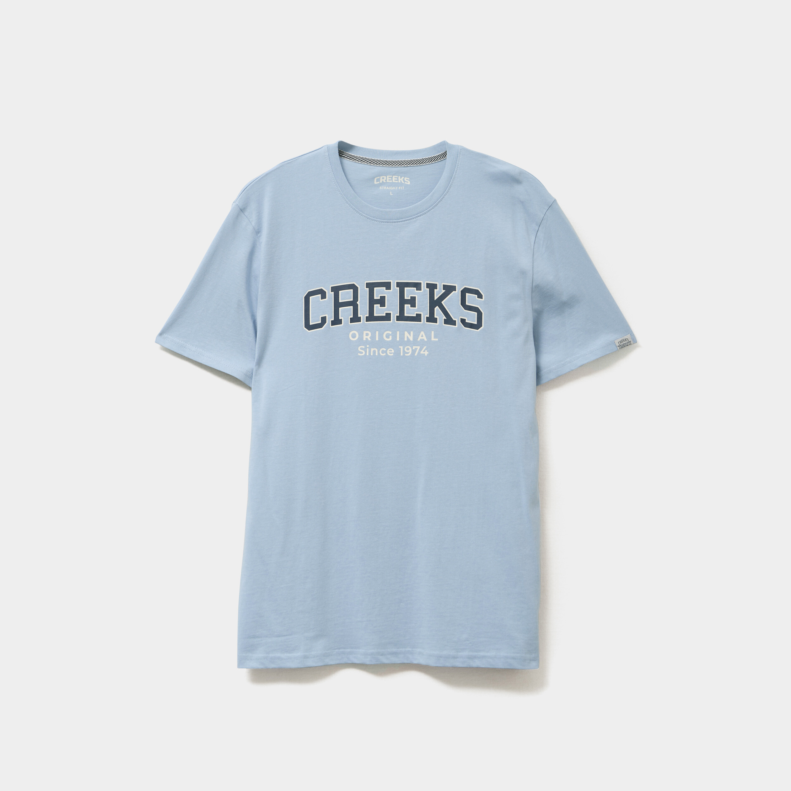 t shirt col rond manches courtes coton bleu ciel homme T-shirt col rond manches courtes coton bleu ciel homme