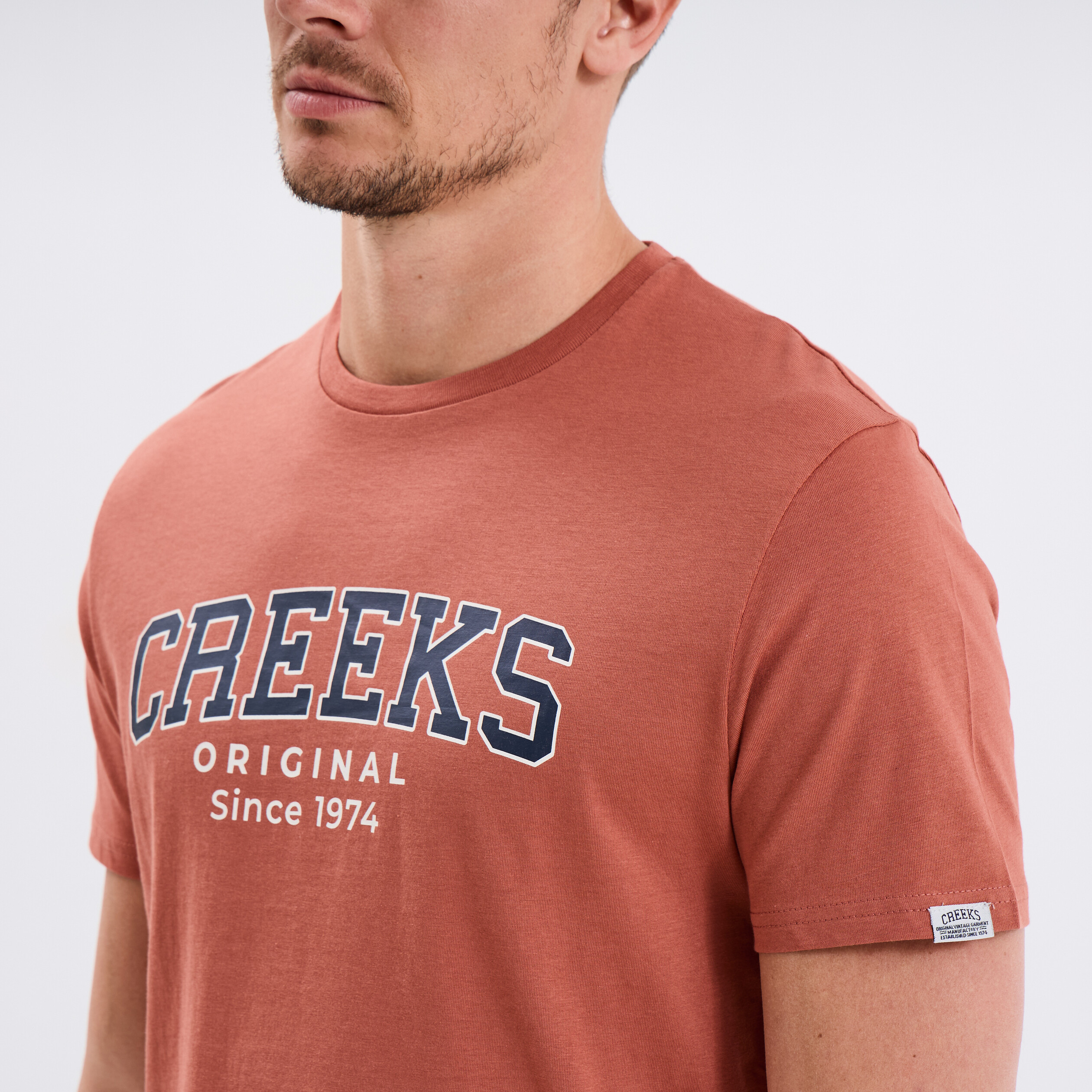 t shirt manches courtes coton vieux rose homme T-shirt manches courtes coton vieux rose homme