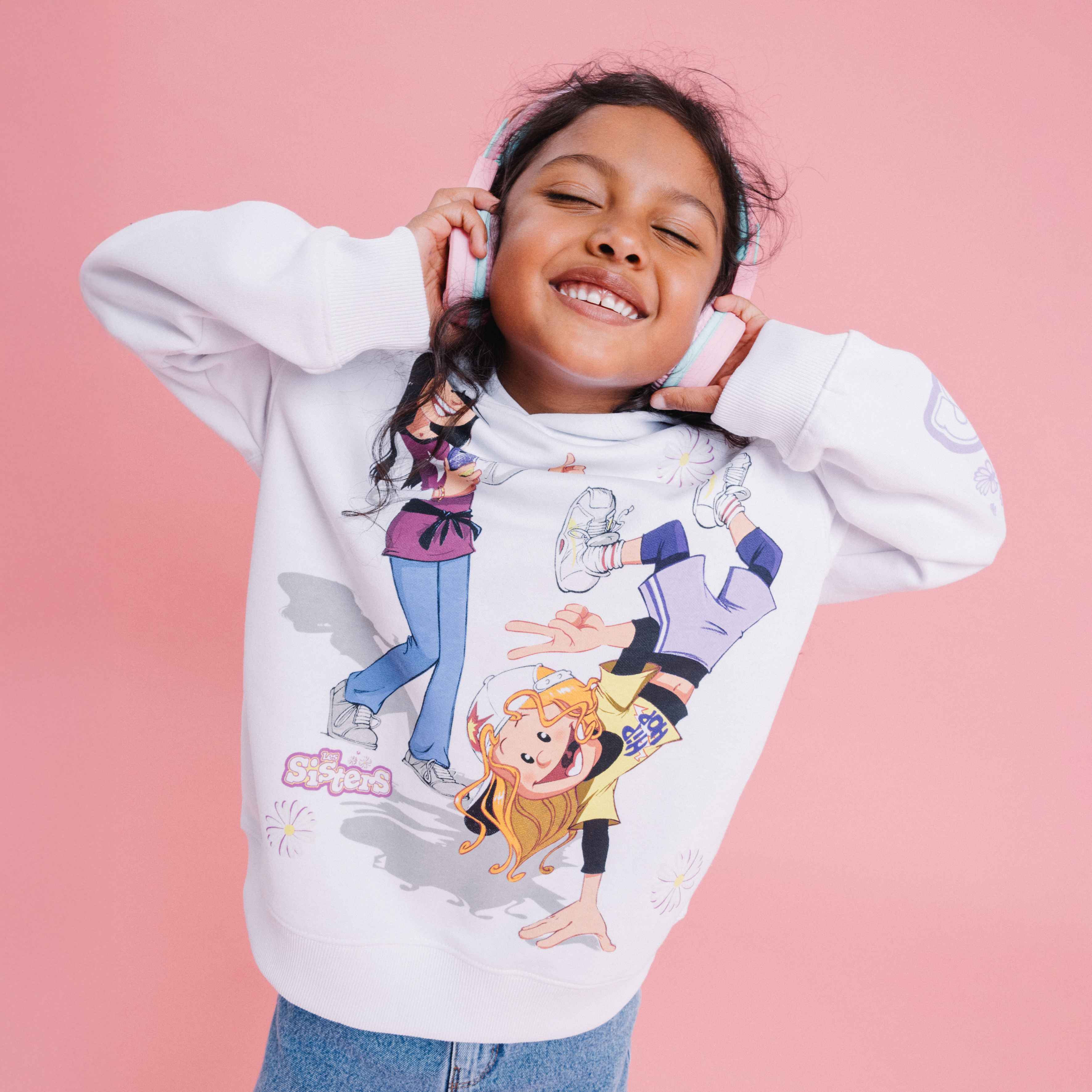Sweat Fille Wednesday (13 Ans) - Blanc, Imprimé Graphique, Manches Longues