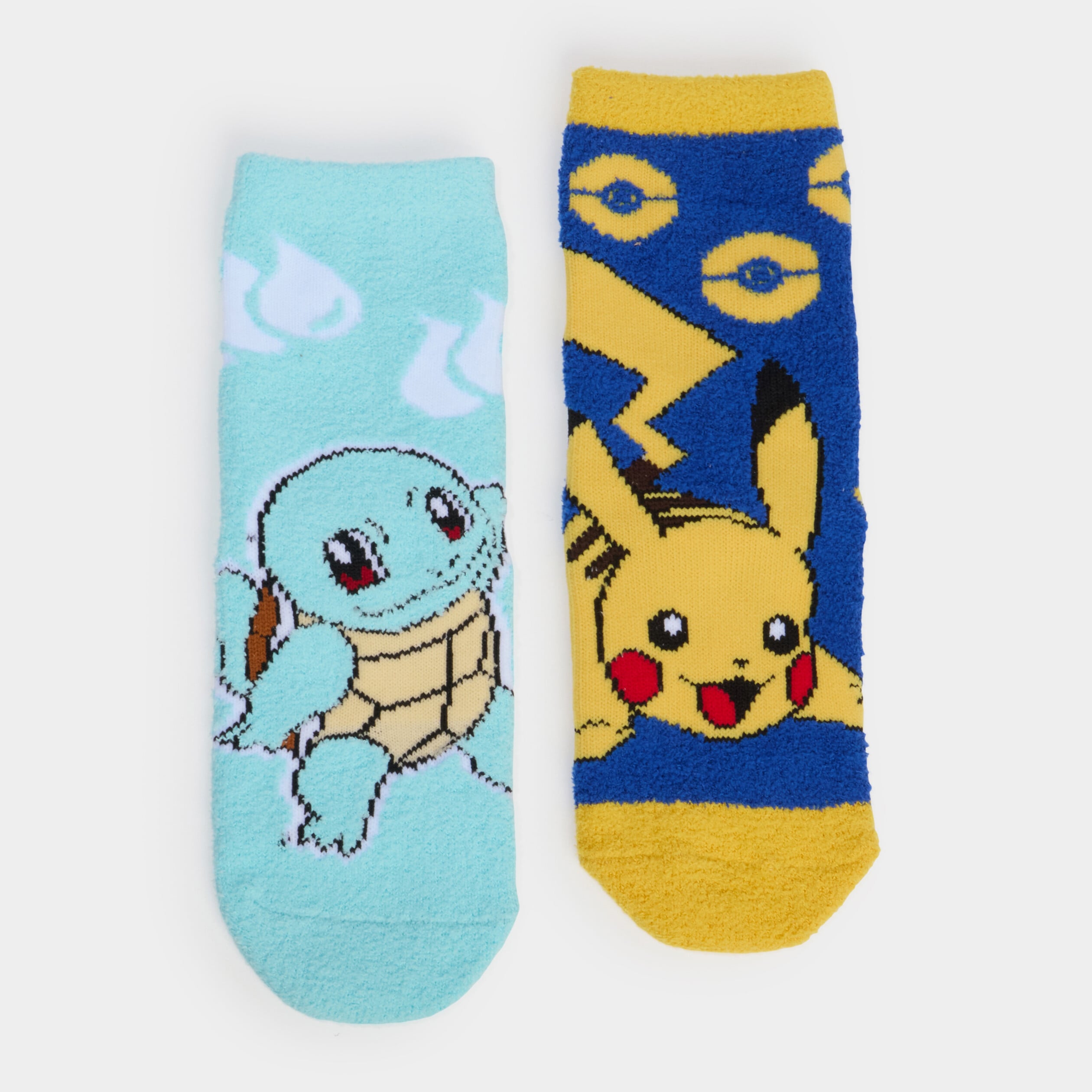 Lot 2 chaussettes d'int&eacute;rieur Pok&eacute;mon bleu gar&ccedil;on
