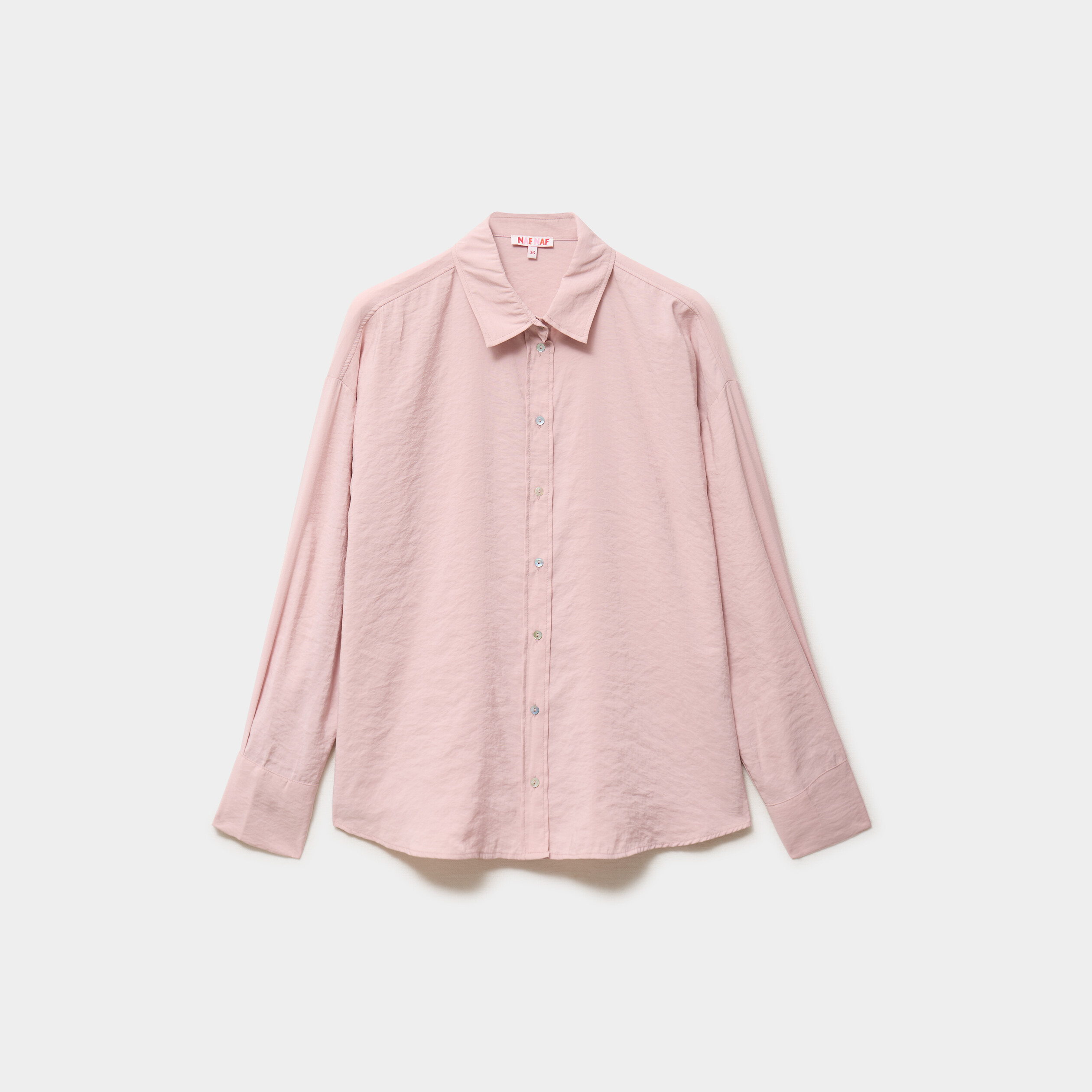 Chemise fluide manches longues oversize parme femme