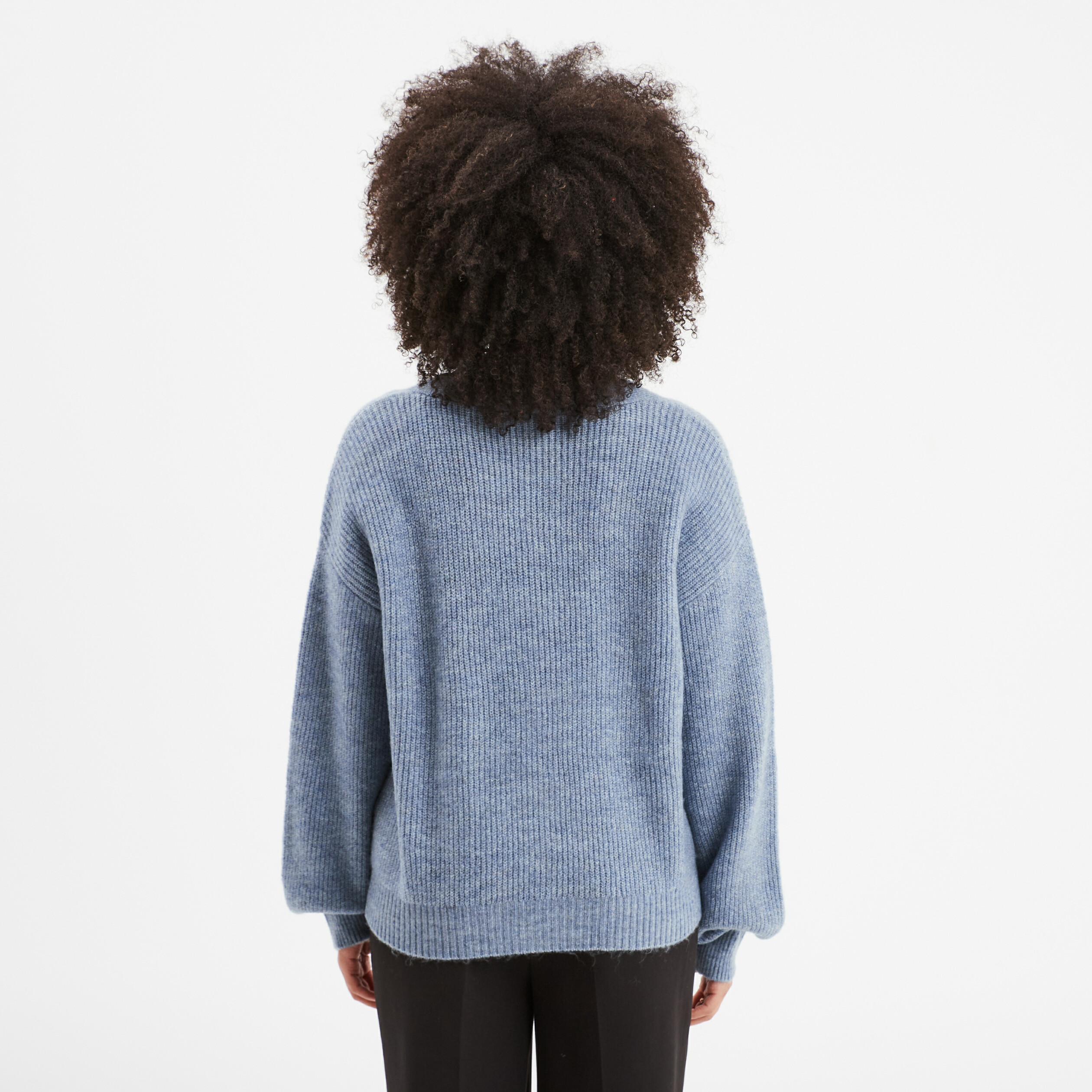 gilet boutonne col en v bleu gris femme Gilet boutonné col en V bleu gris femme