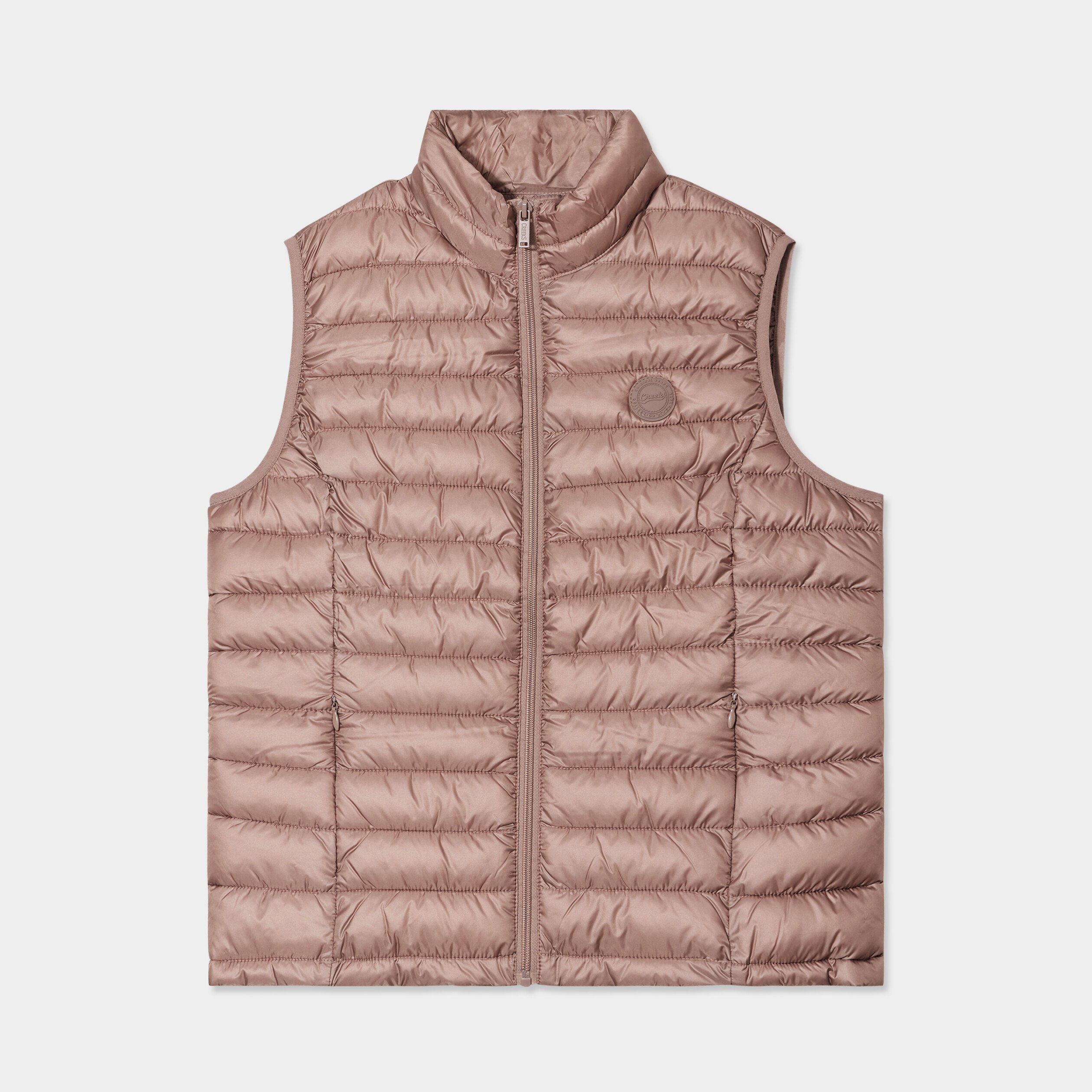 doudoune legere droite sans manches sable femme Doudoune légère droite sans manches sable femme