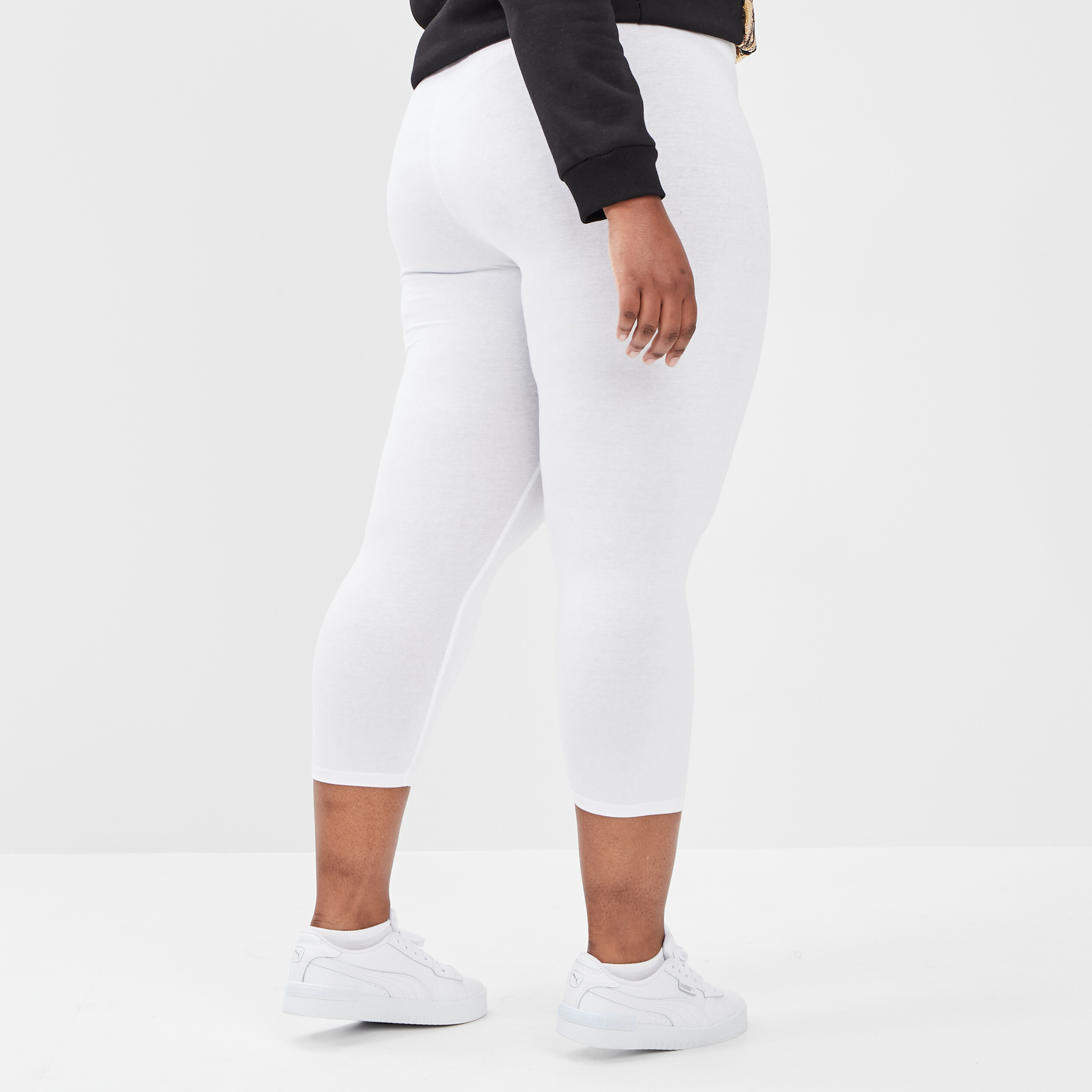 Leggings 7/8ème blanc femme grande taille