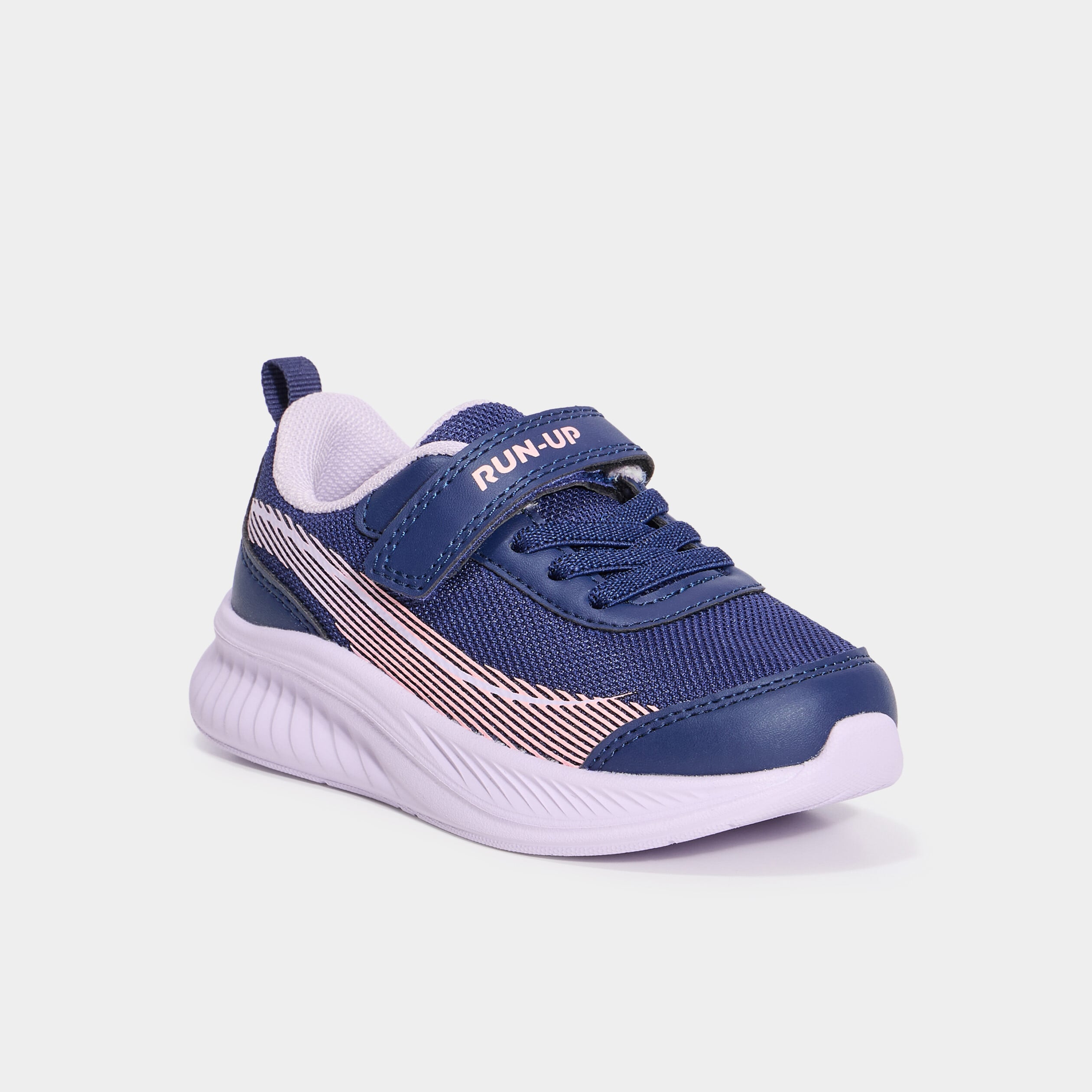 Baskets running &agrave; scratchs bleu marine fille