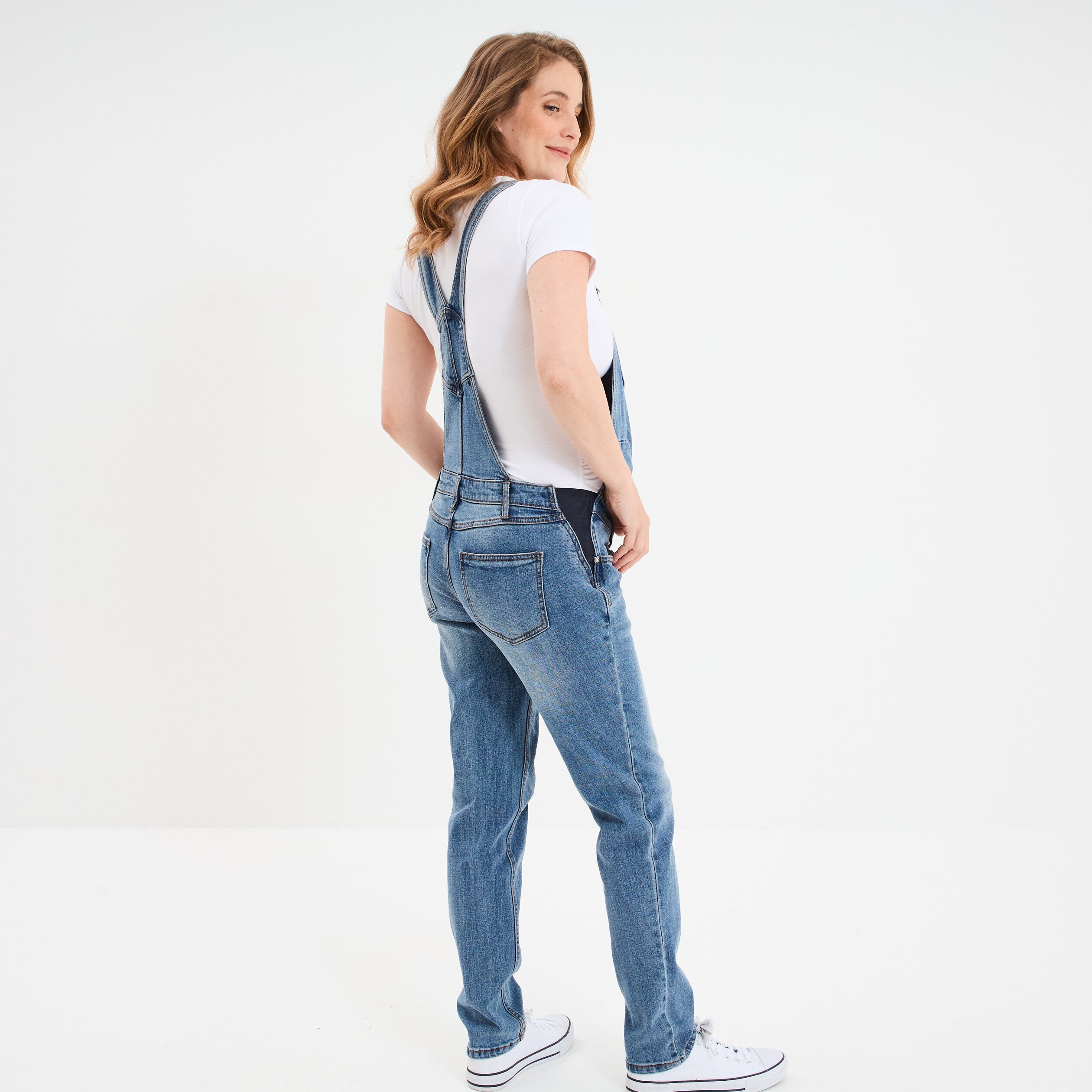 Salopette en jean de grossesse denim stone femme maternité