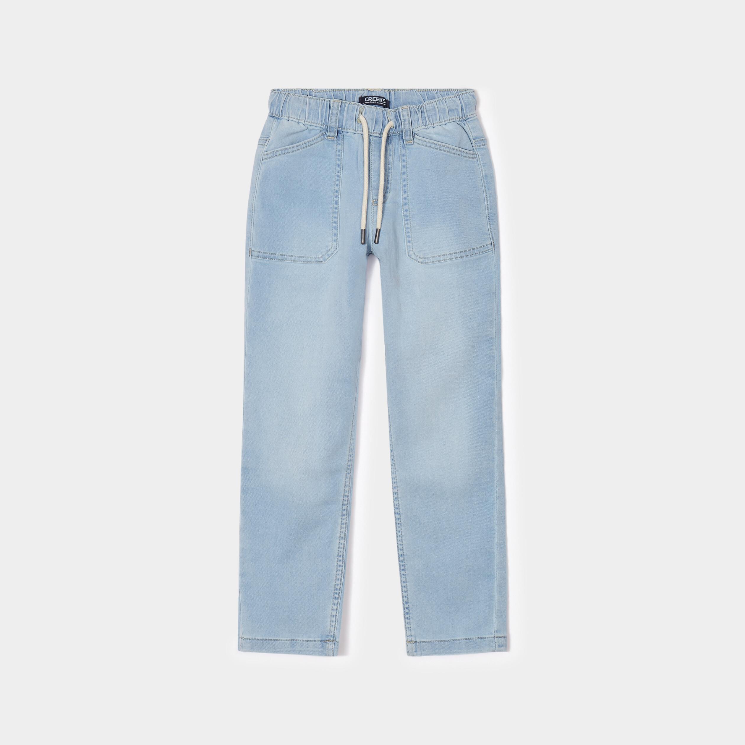 Jeans jogger taille elastiquee Creeks denim triple stone garcon
