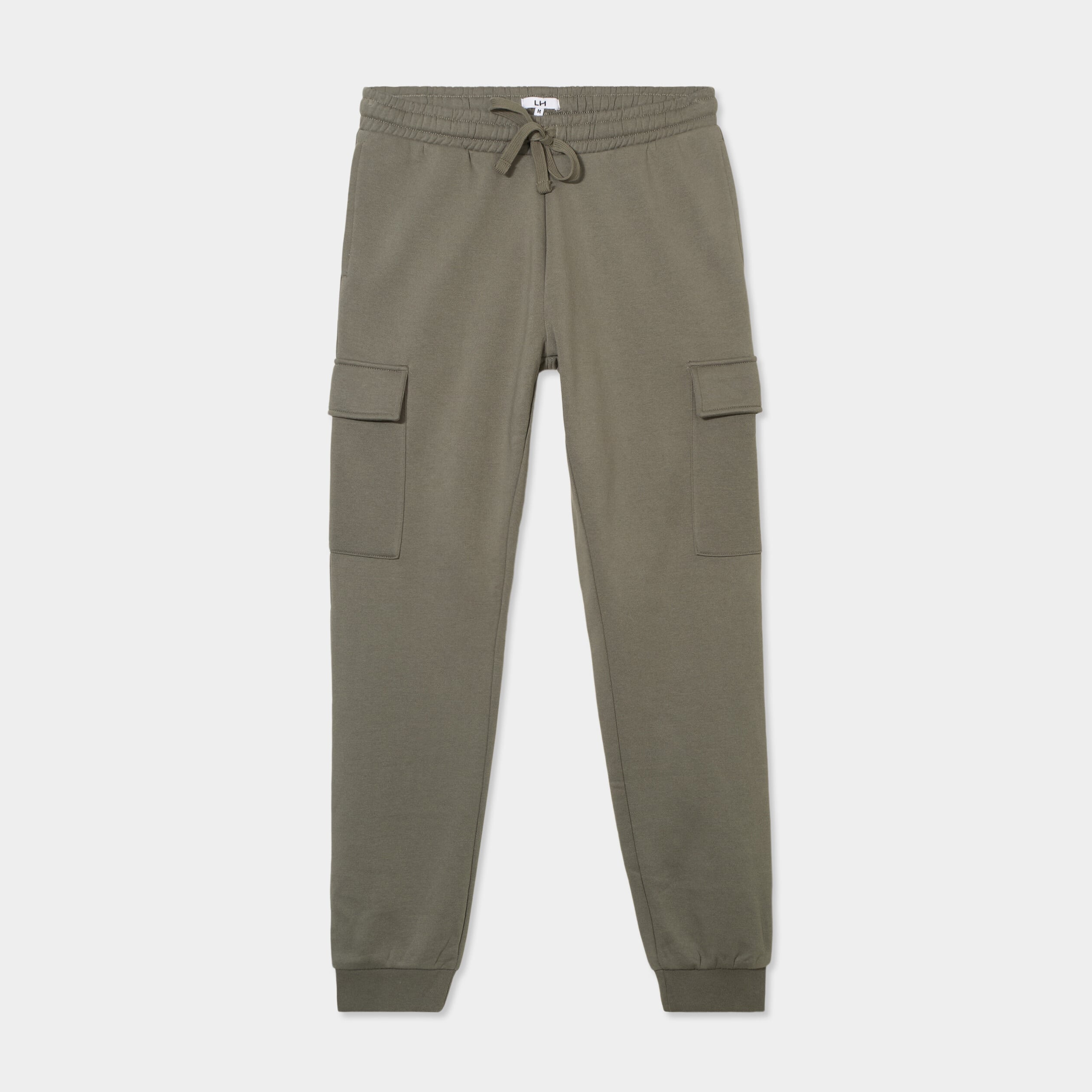 Pantalon jogging cargo molleton vert kaki homme