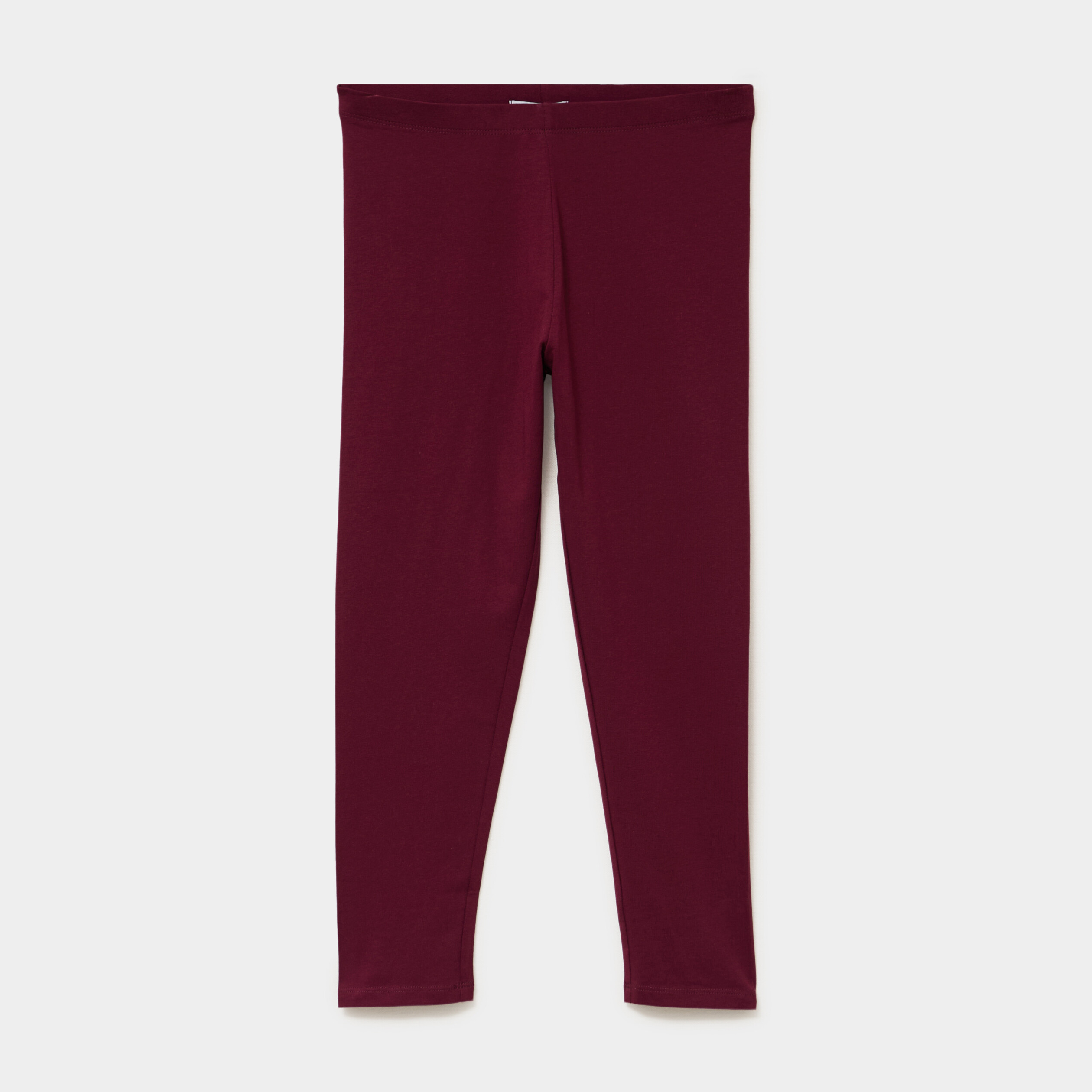 Legging 7/8 &egrave;me taille &eacute;lastiqu&eacute;e bordeaux femme