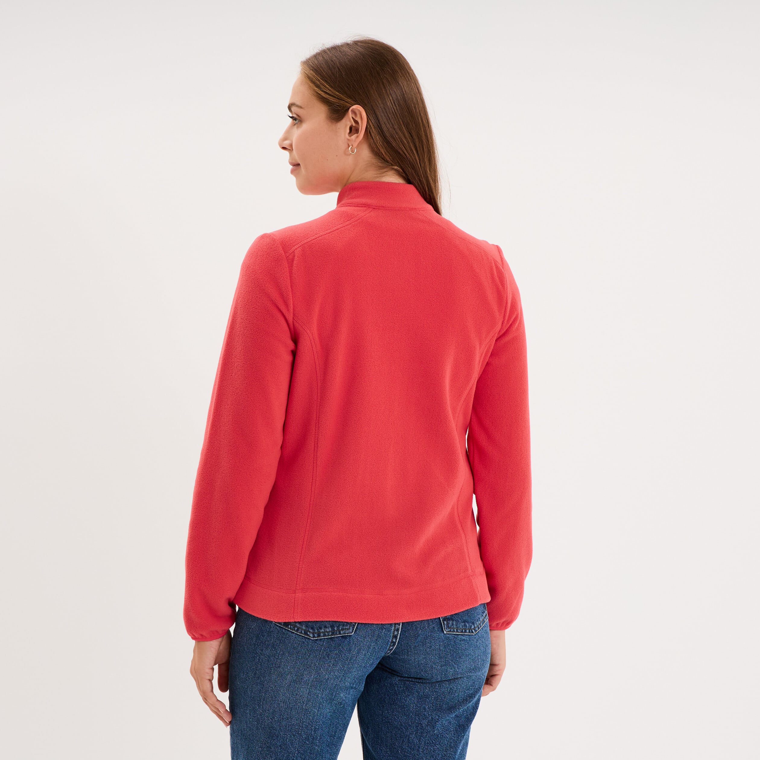 Veste polaire zipp&eacute; manches longues rose femme