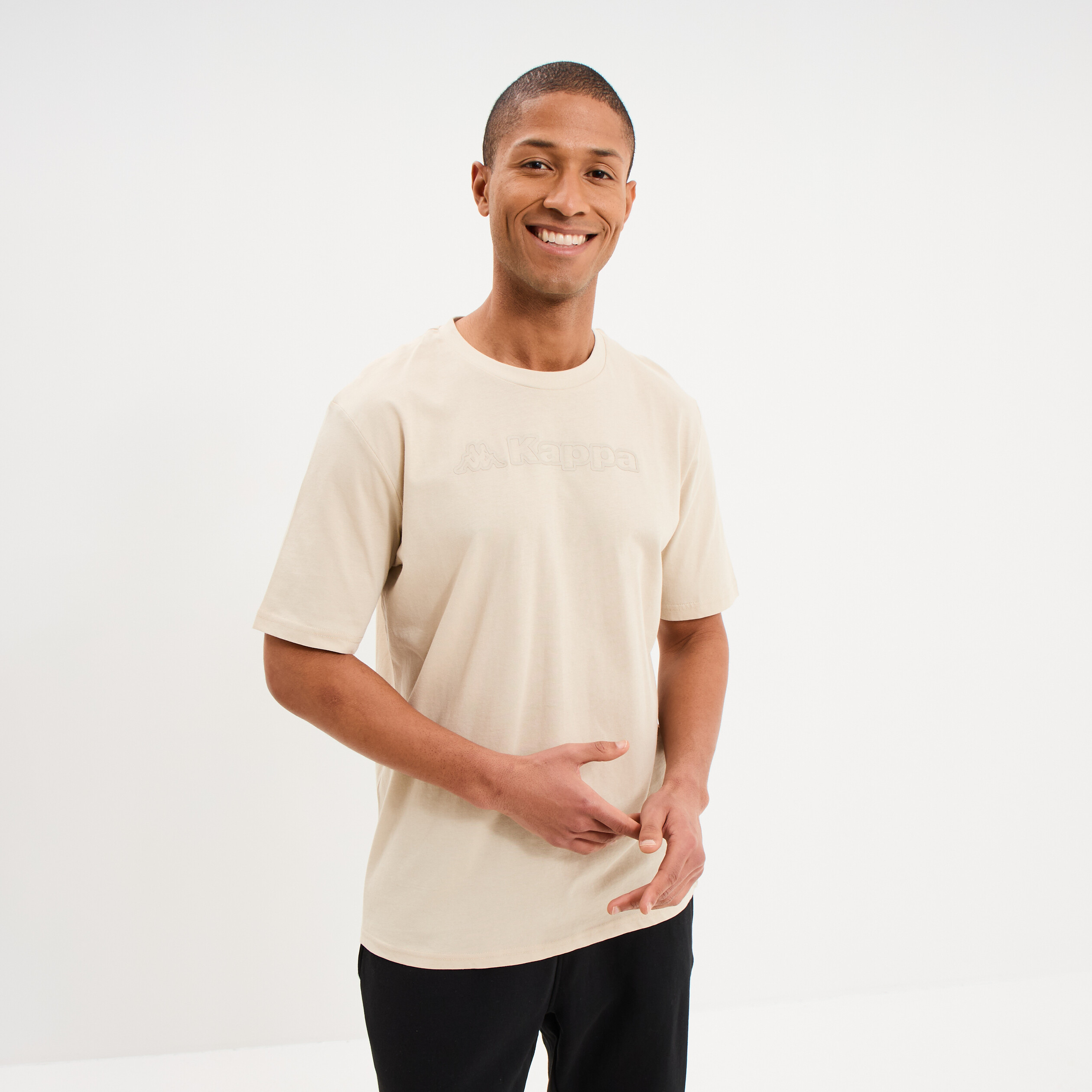 T-shirt manches courtes coton Kappa gris clair homme