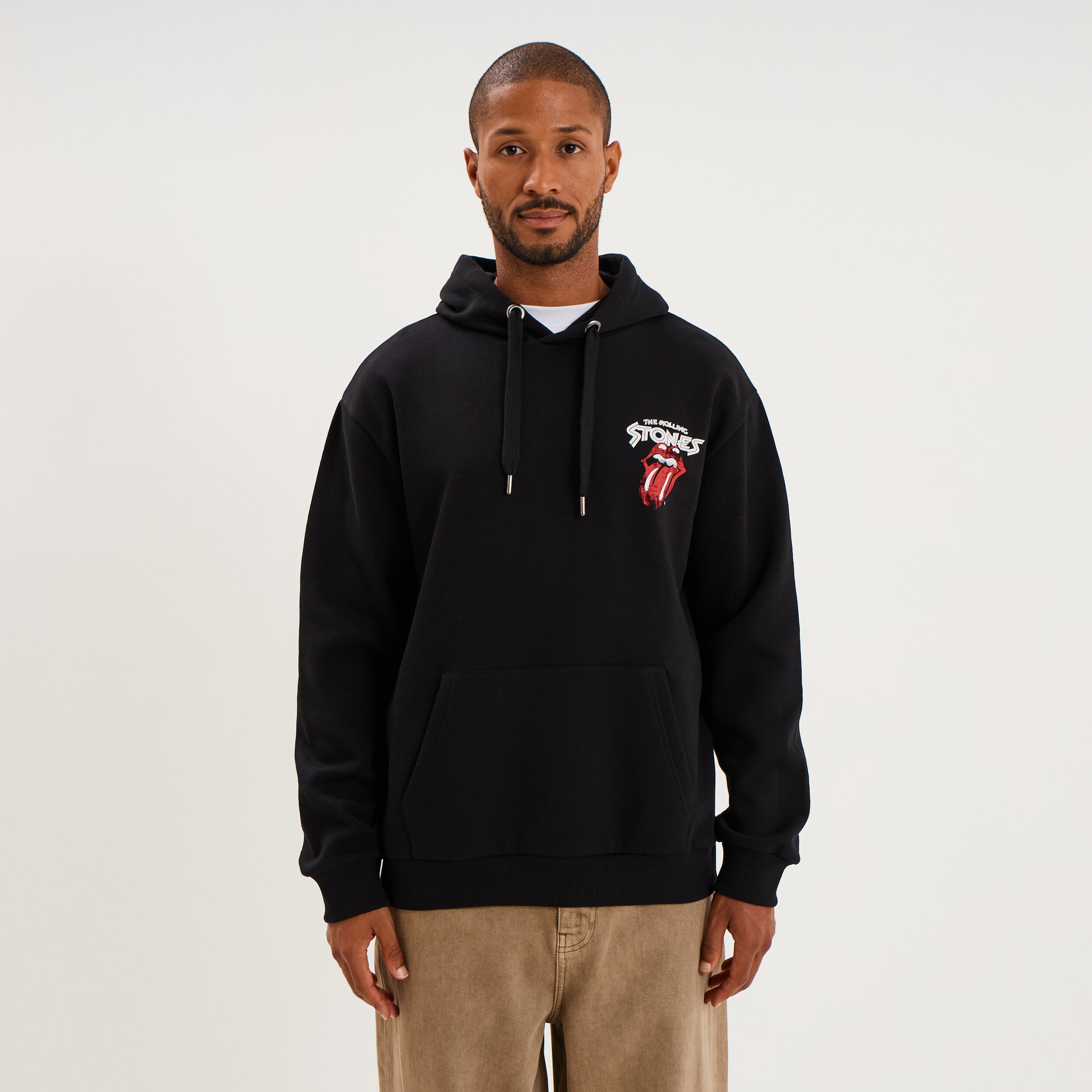 Sweat hoodie 1 poche The Rolling Stones gris fonc&eacute; homme