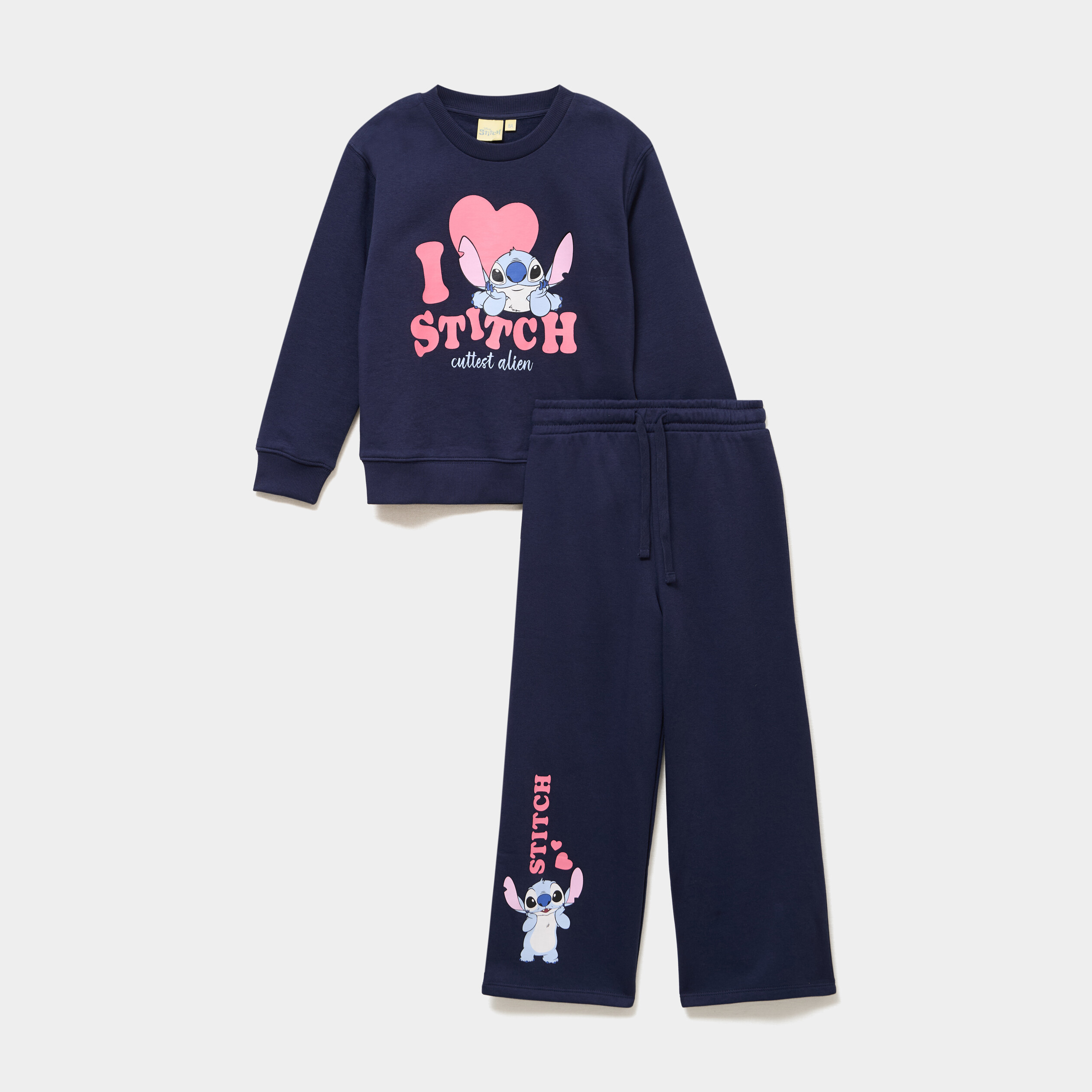 Ensemble de jogging 2 pi&egrave;ces Stitch bleu marine fille