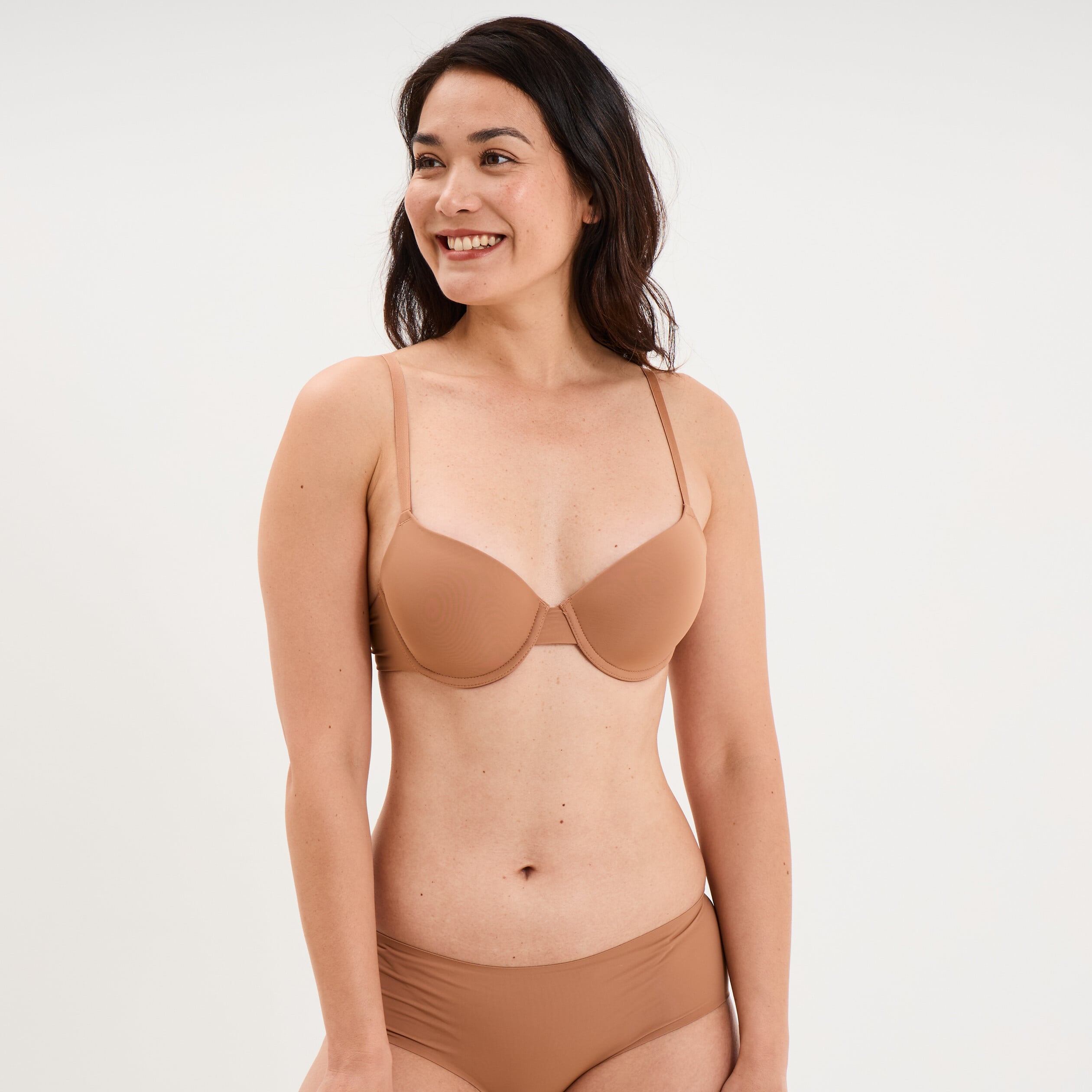 Soutien-gorge corbeille padd&eacute; microfibre vieux rose femme