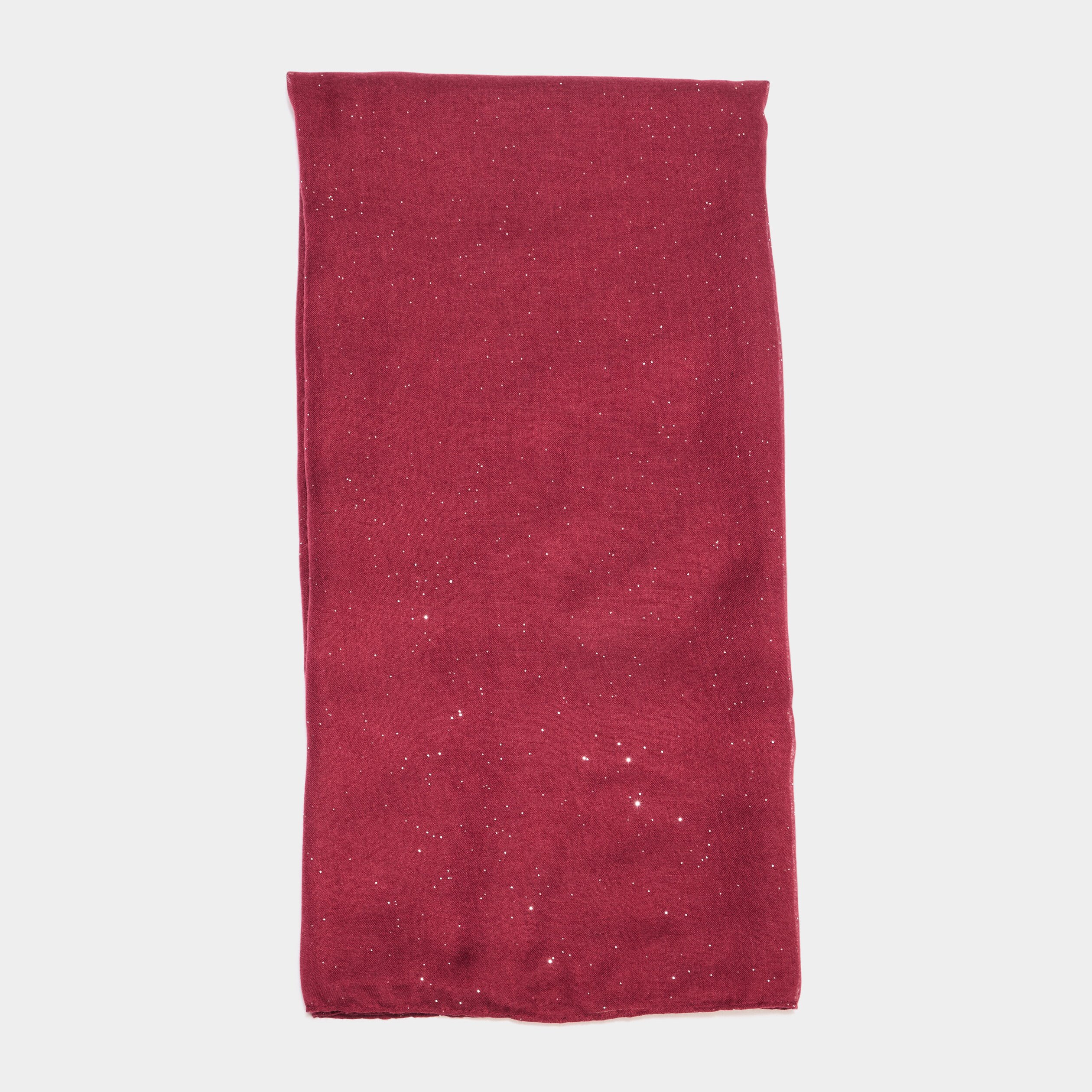 foulard bords a franges fines prune femme Foulard bords à franges fines prune femme